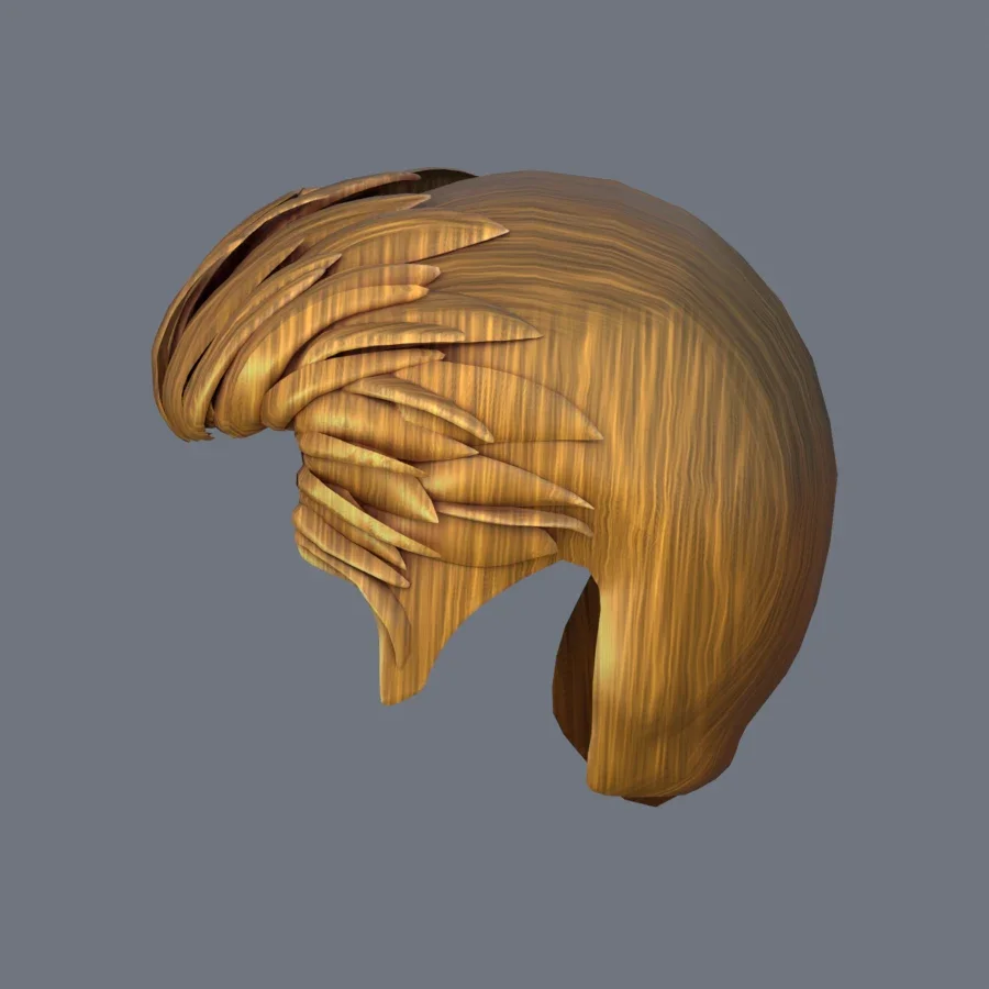 Male Hairstyle 02, 3D model preview 3
