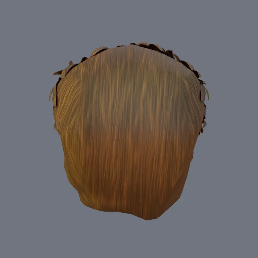 Male Hairstyle 02, 3D model preview 4