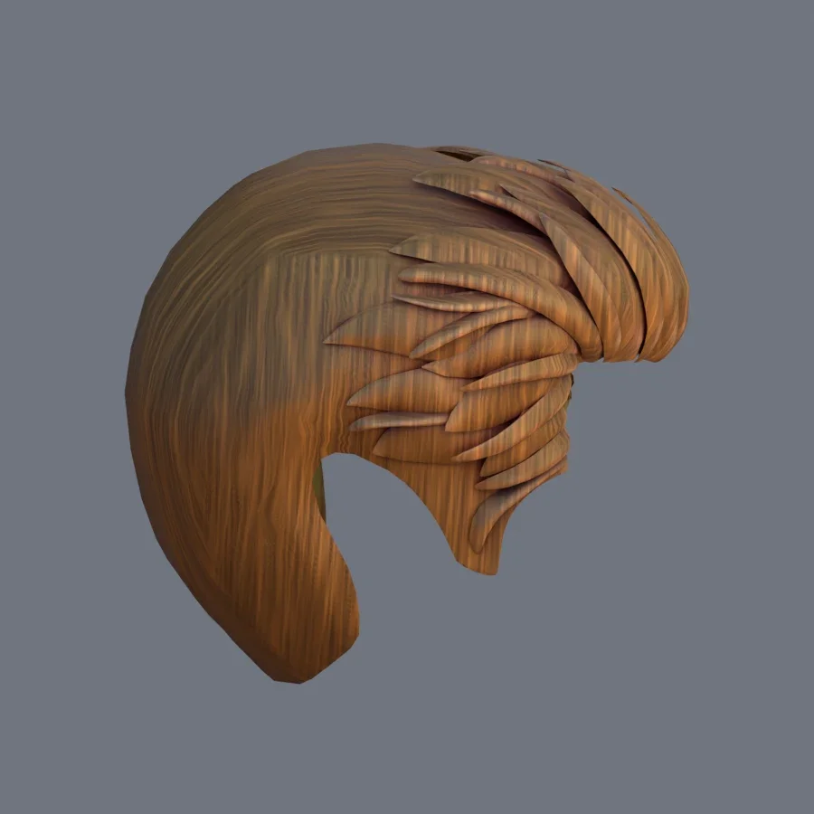 Male Hairstyle 02, 3D model preview 5