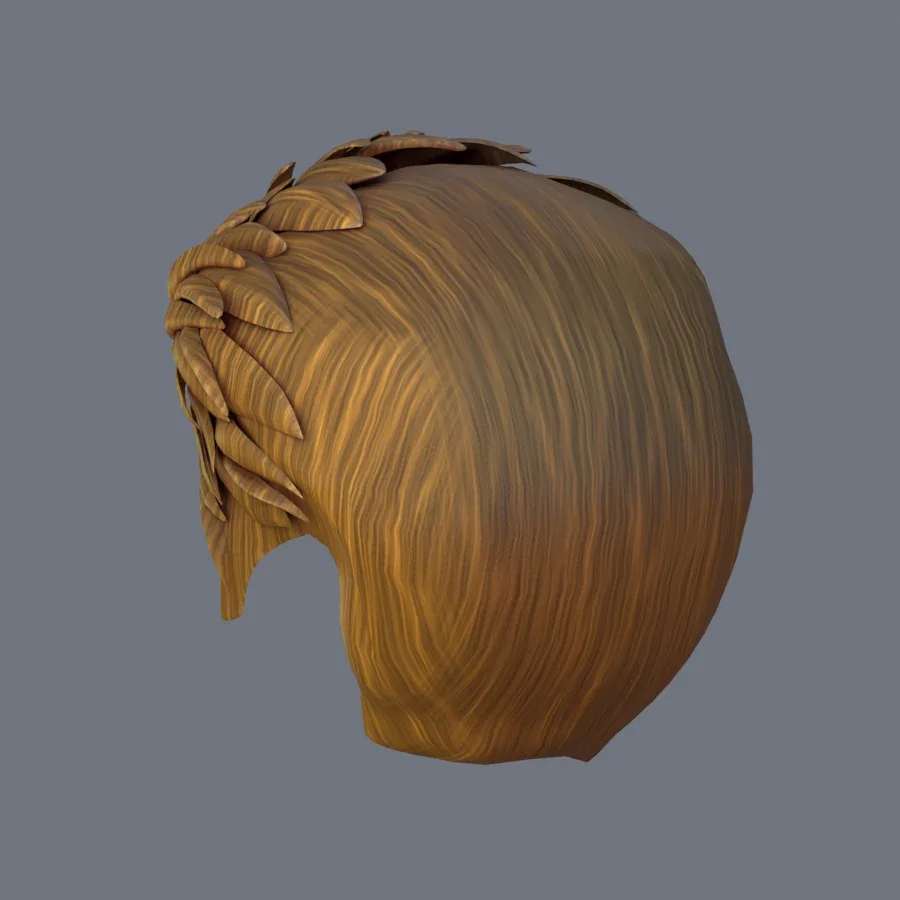 Male Hairstyle 02, 3D model preview 6
