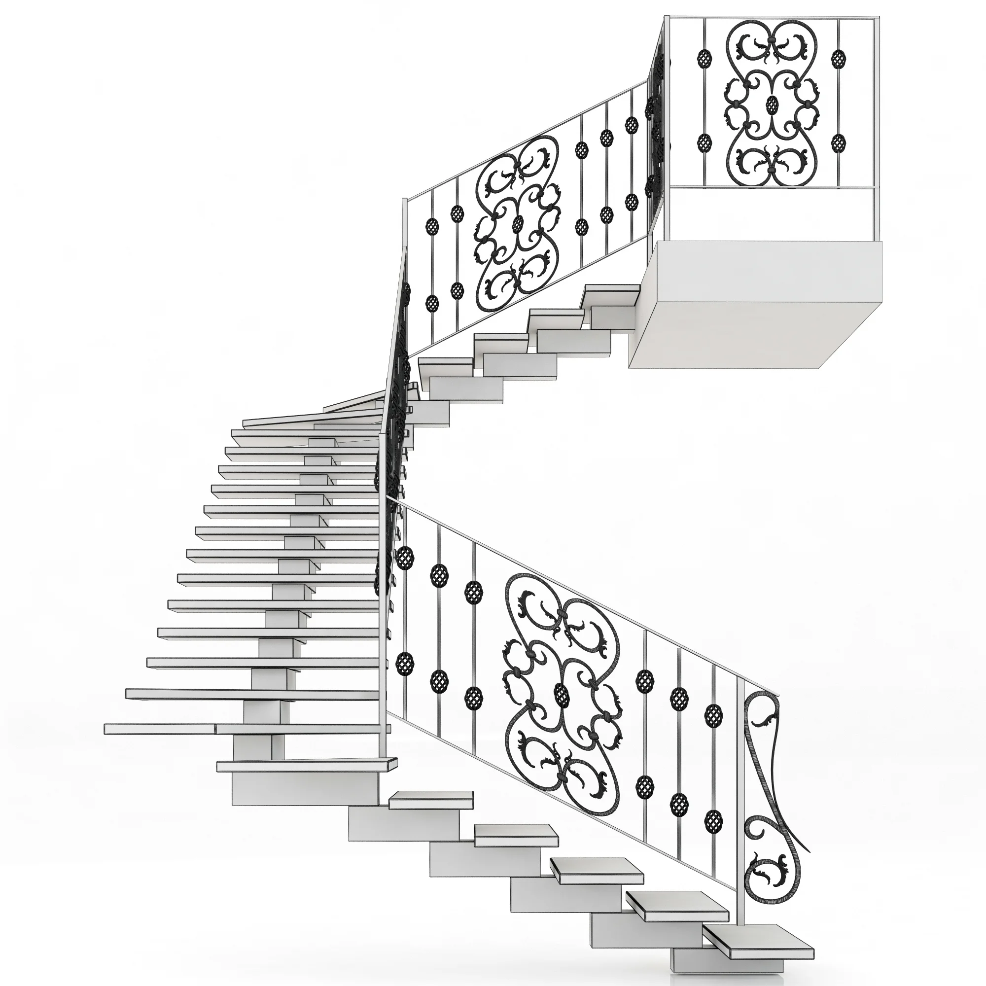Stairs 10 — 3D model preview 3