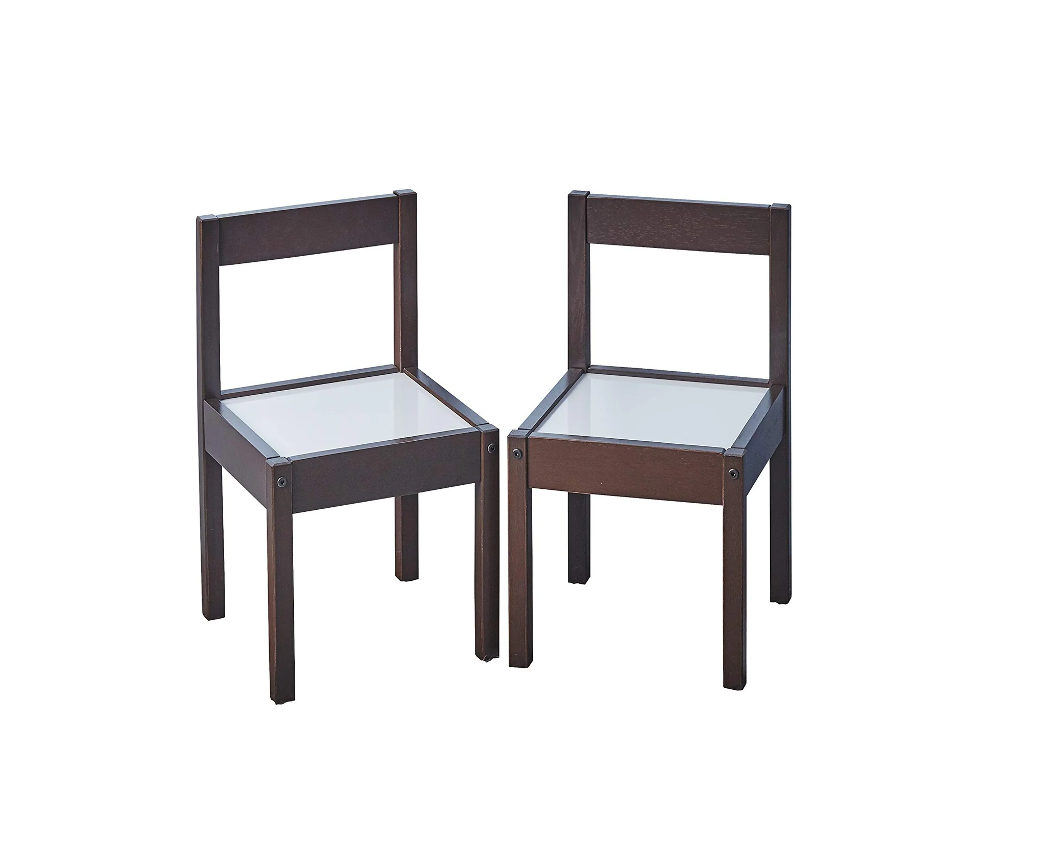 Kids Wooden Chair Set with Dry-Erase Seat Top – Espresso Finish (2-Pack)