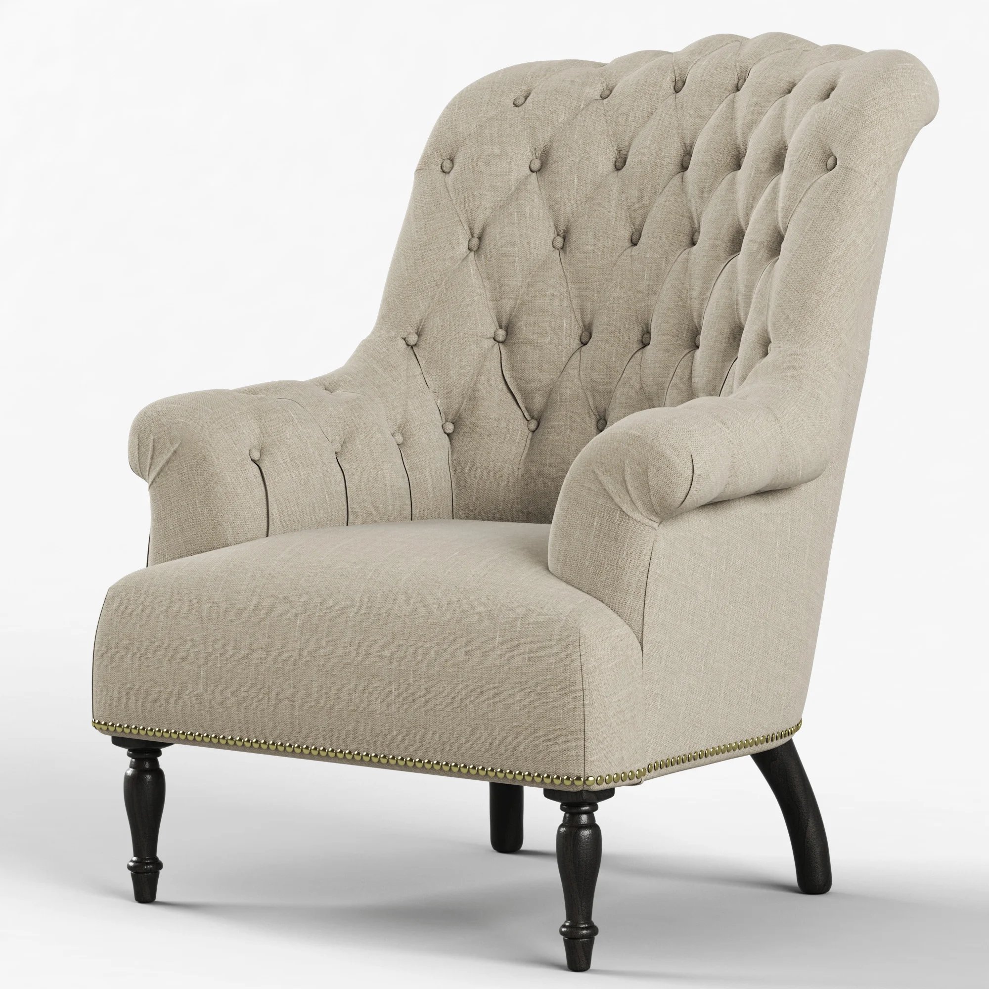 Restoration Hardware Clementine Tufted Chair — 3D model preview 1