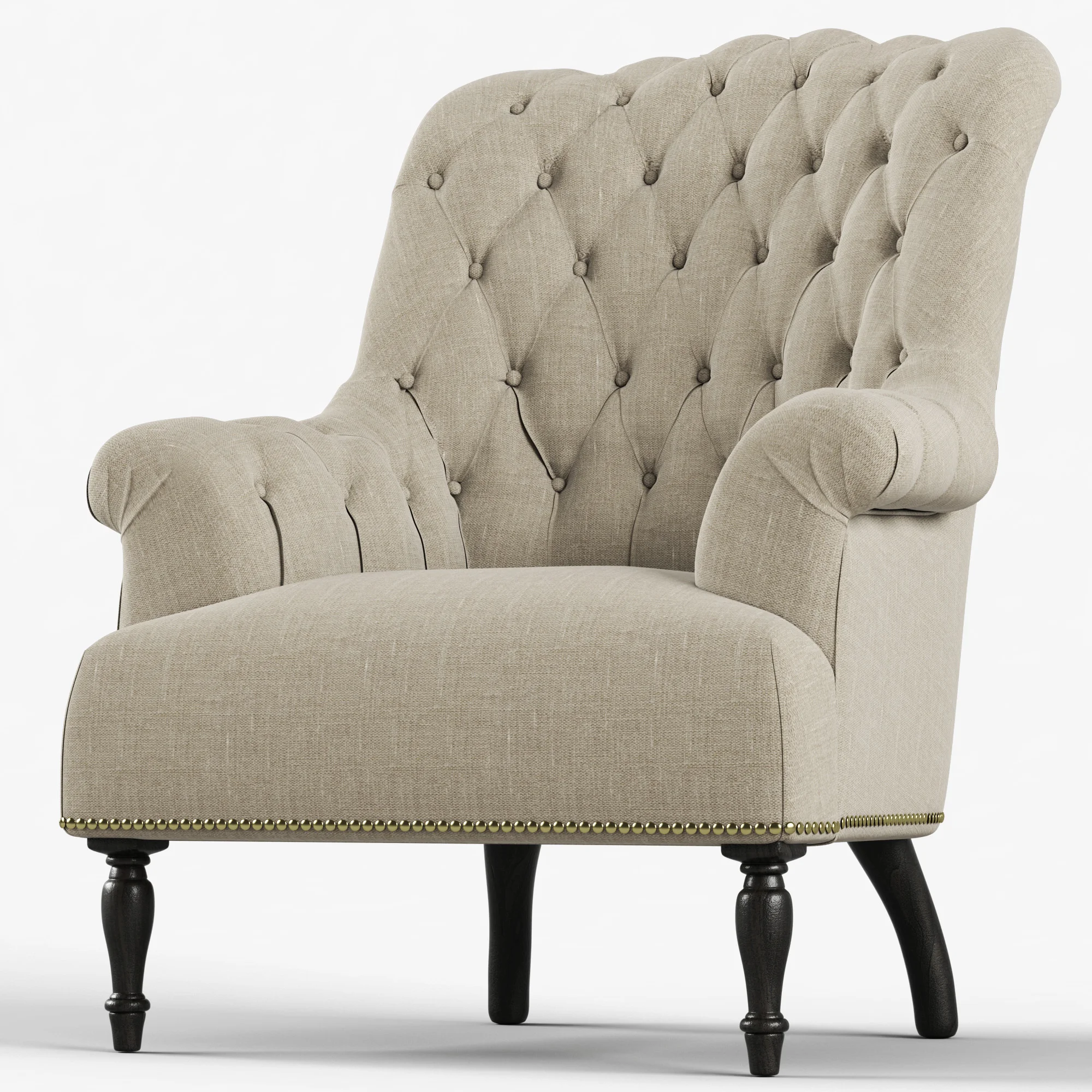 Restoration Hardware Clementine Tufted Chair — 3D model preview 2