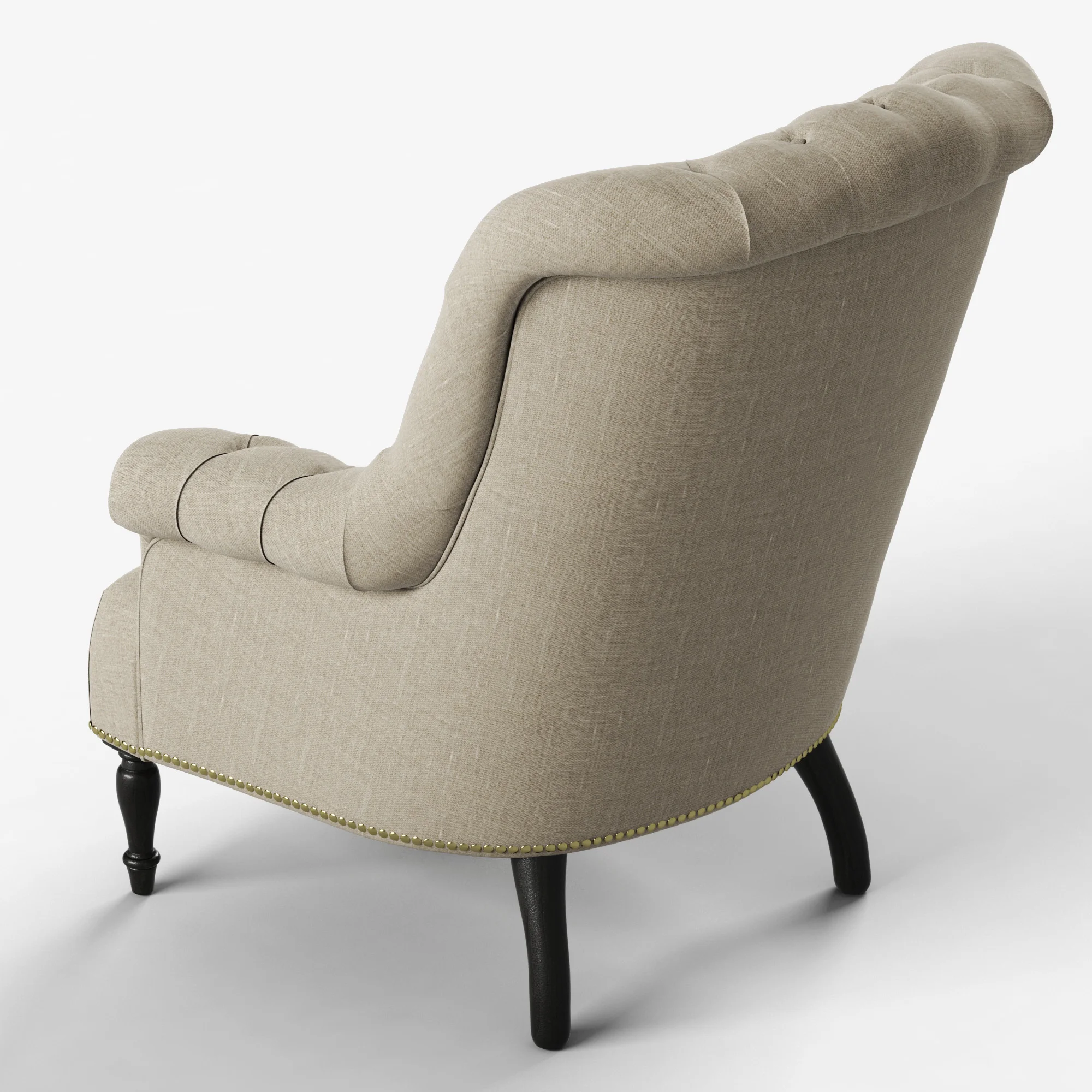 Restoration Hardware Clementine Tufted Chair — 3D model preview 4