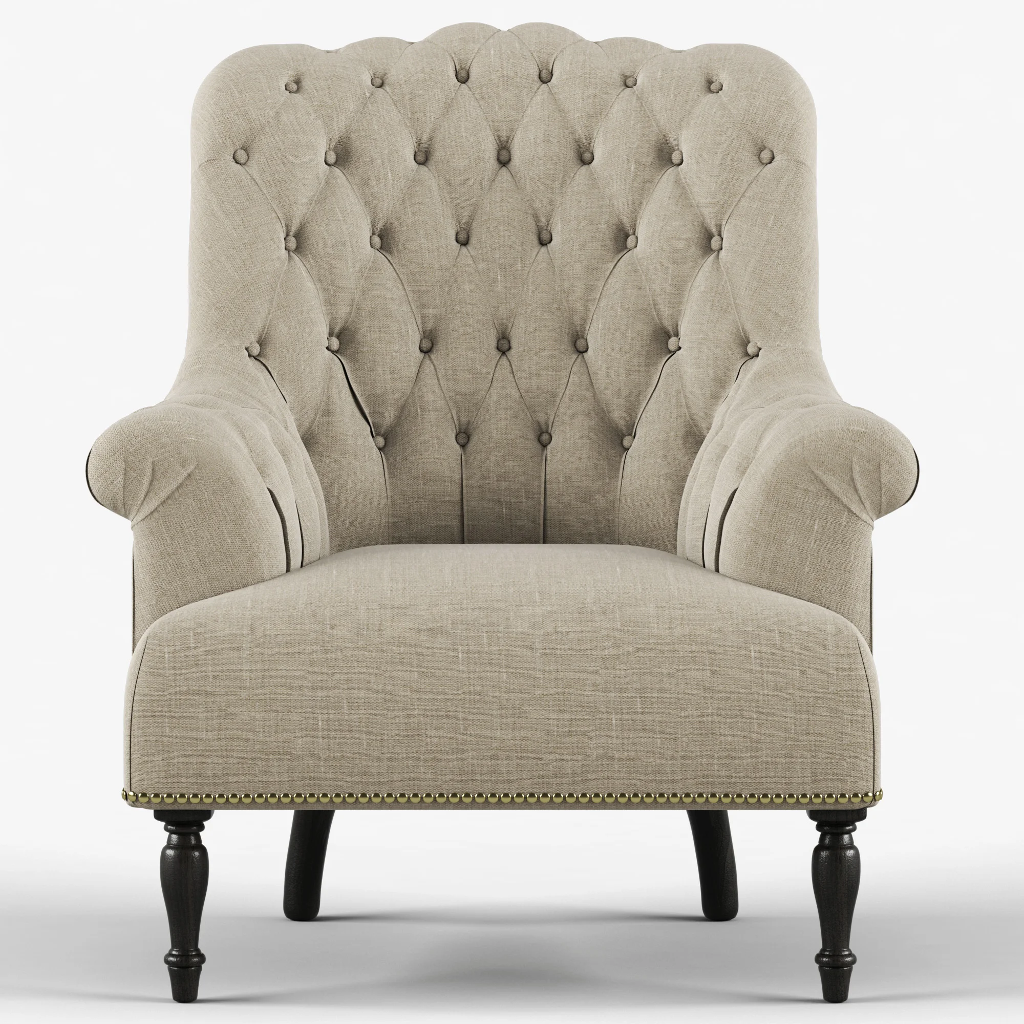 Restoration Hardware Clementine Tufted Chair — 3D model preview 6