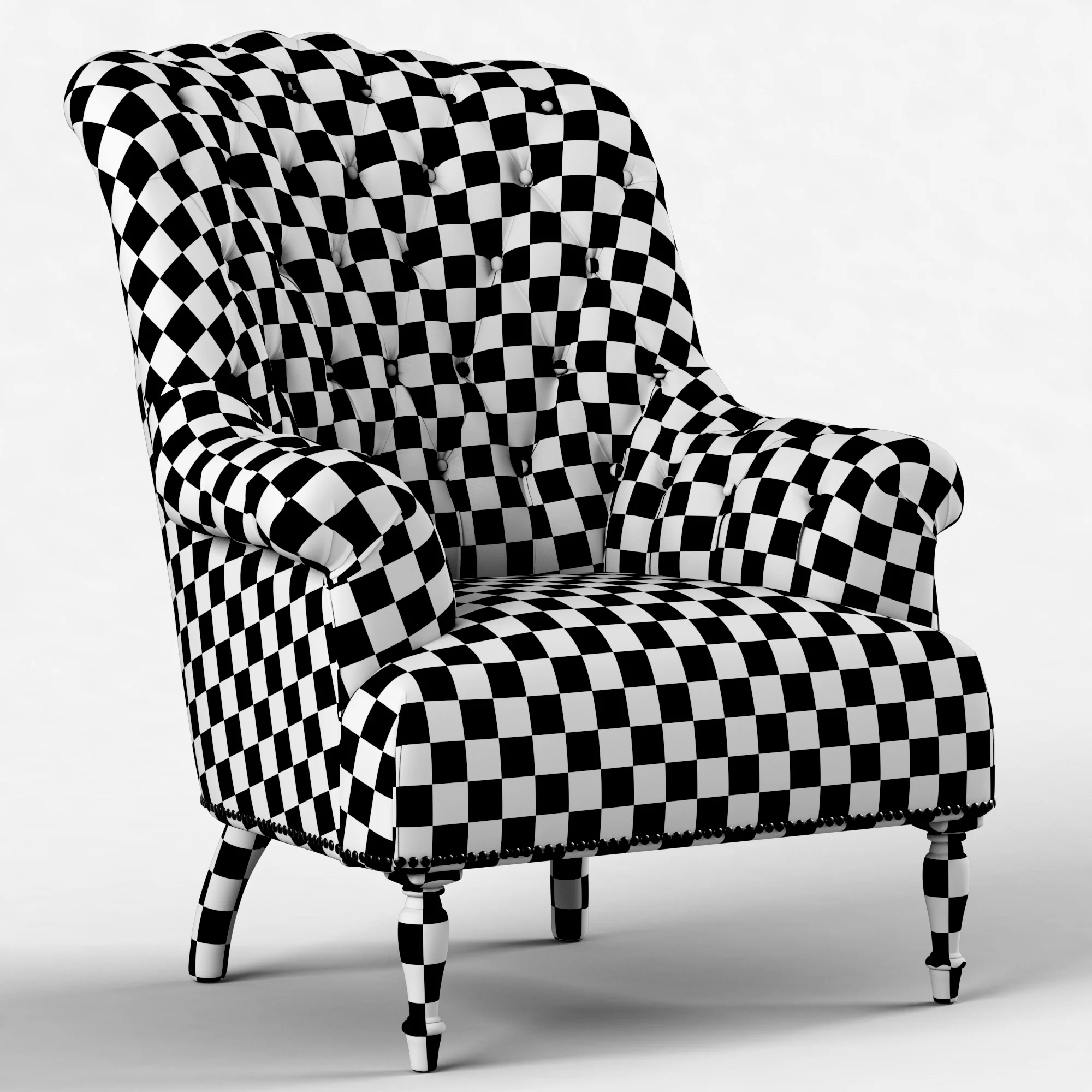 Restoration Hardware Clementine Tufted Chair — 3D model preview 9