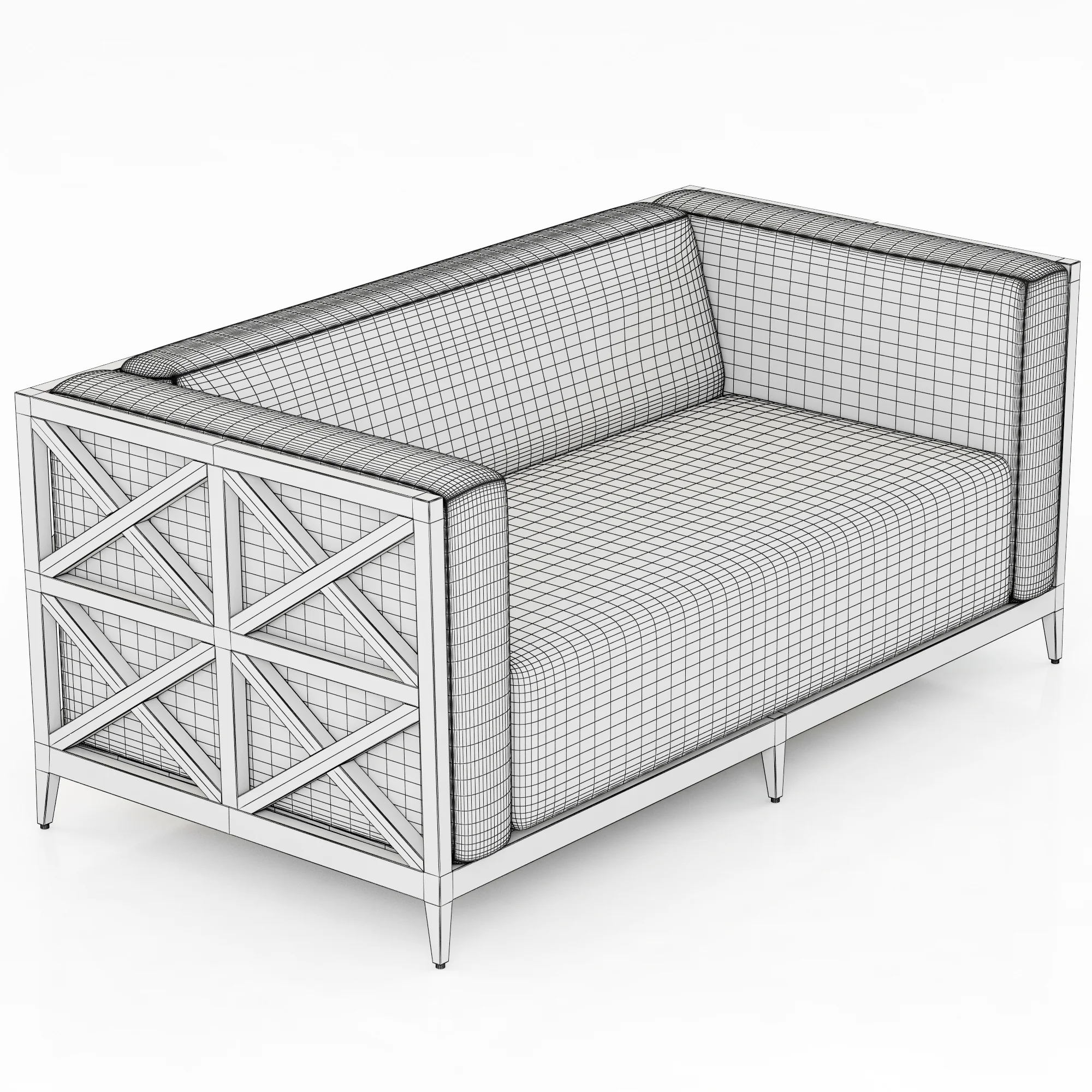 JANUS Azimuth Cross Club Two Seater Sofa — 3D model preview 5
