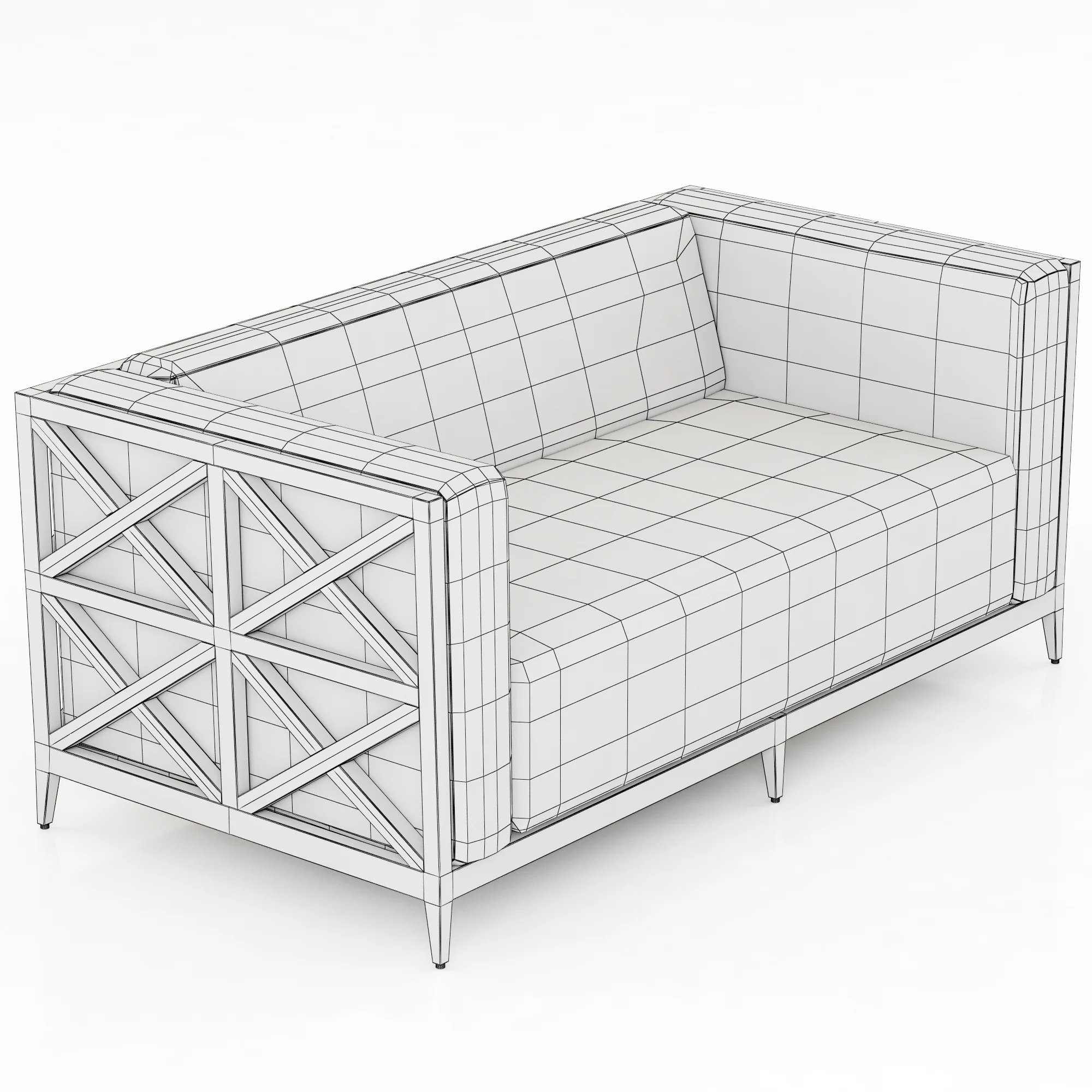 JANUS Azimuth Cross Club Two Seater Sofa — 3D model preview 6