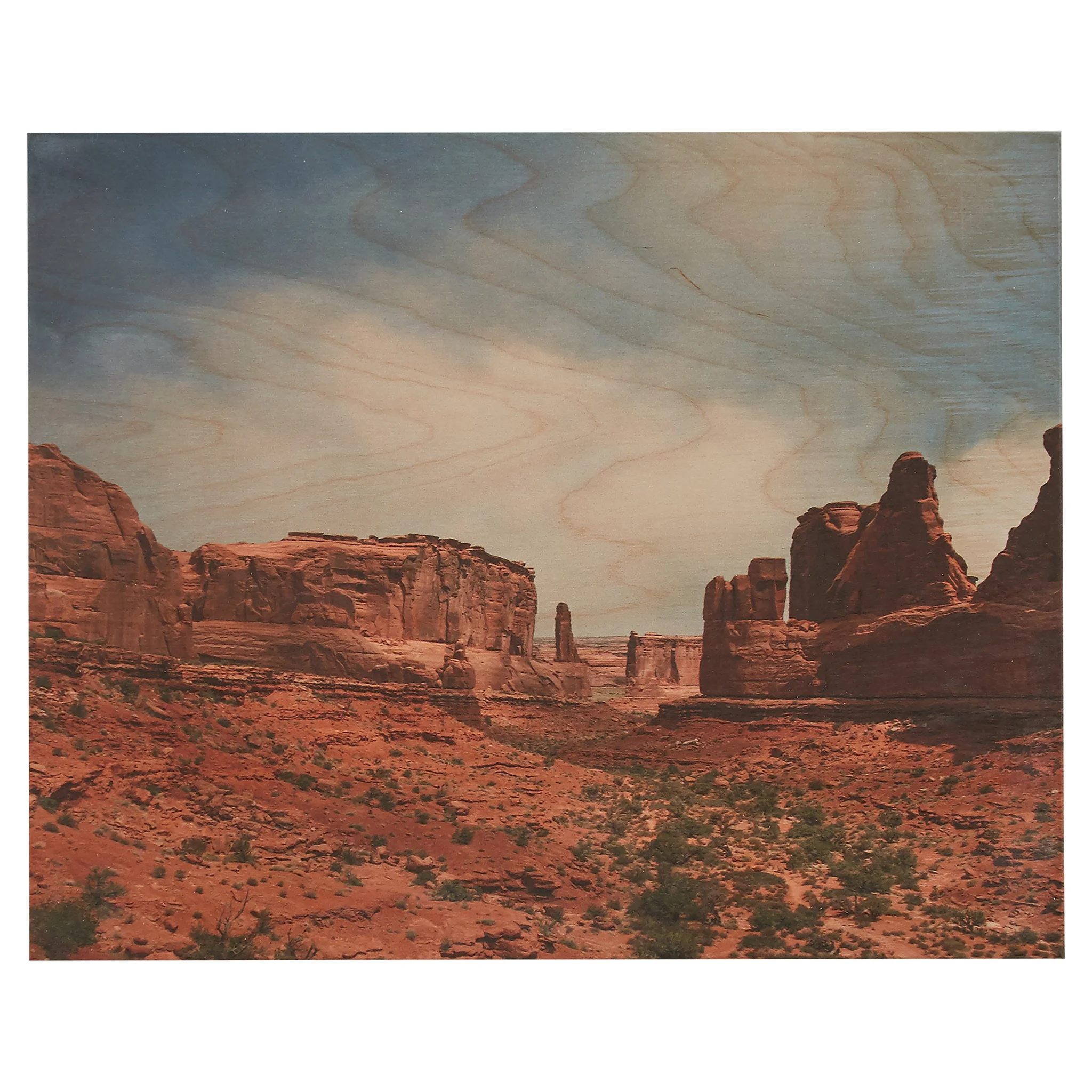 Southwest Desert Canyon Landscape Wall Art Print on Wood