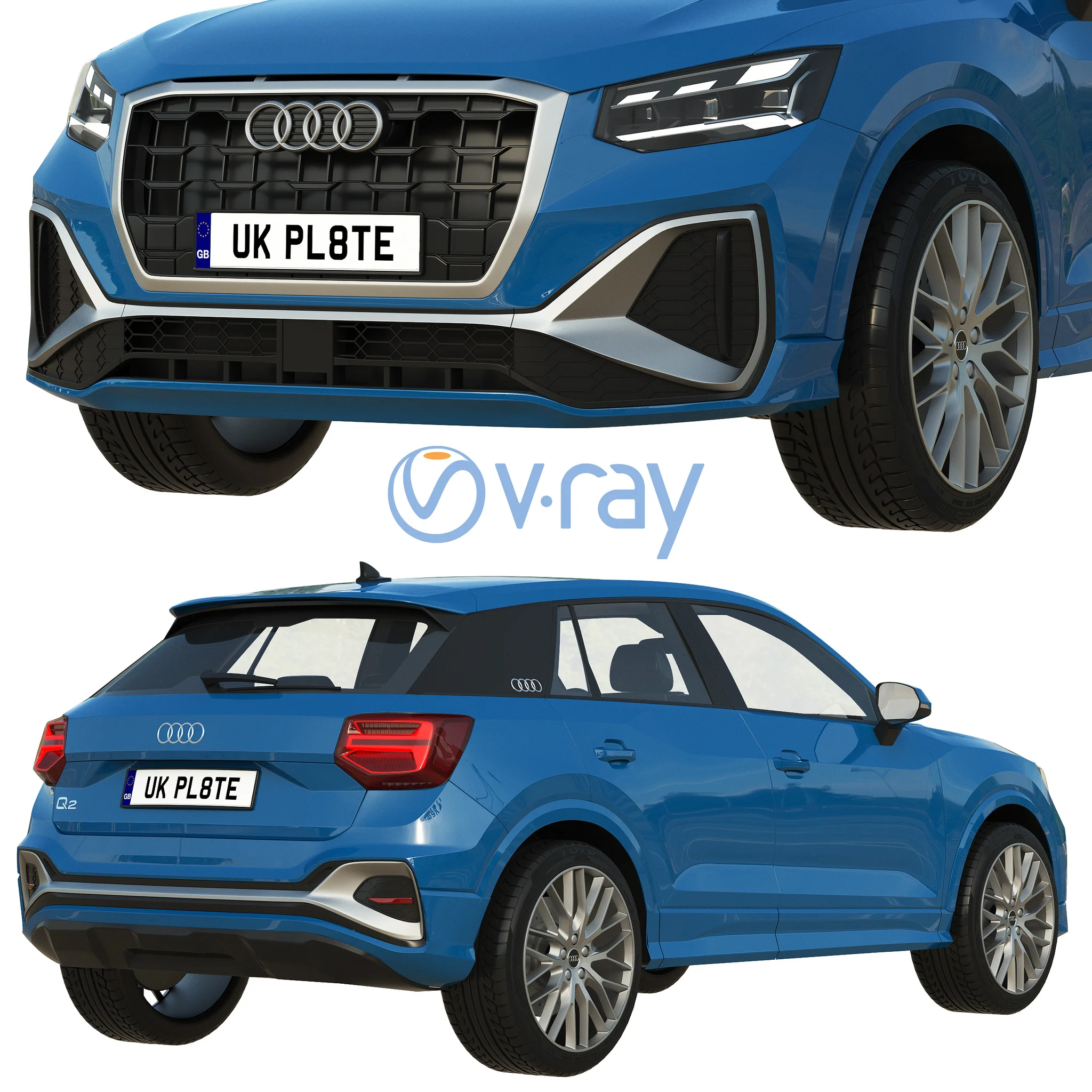 Audi Q2, 3D model preview 5