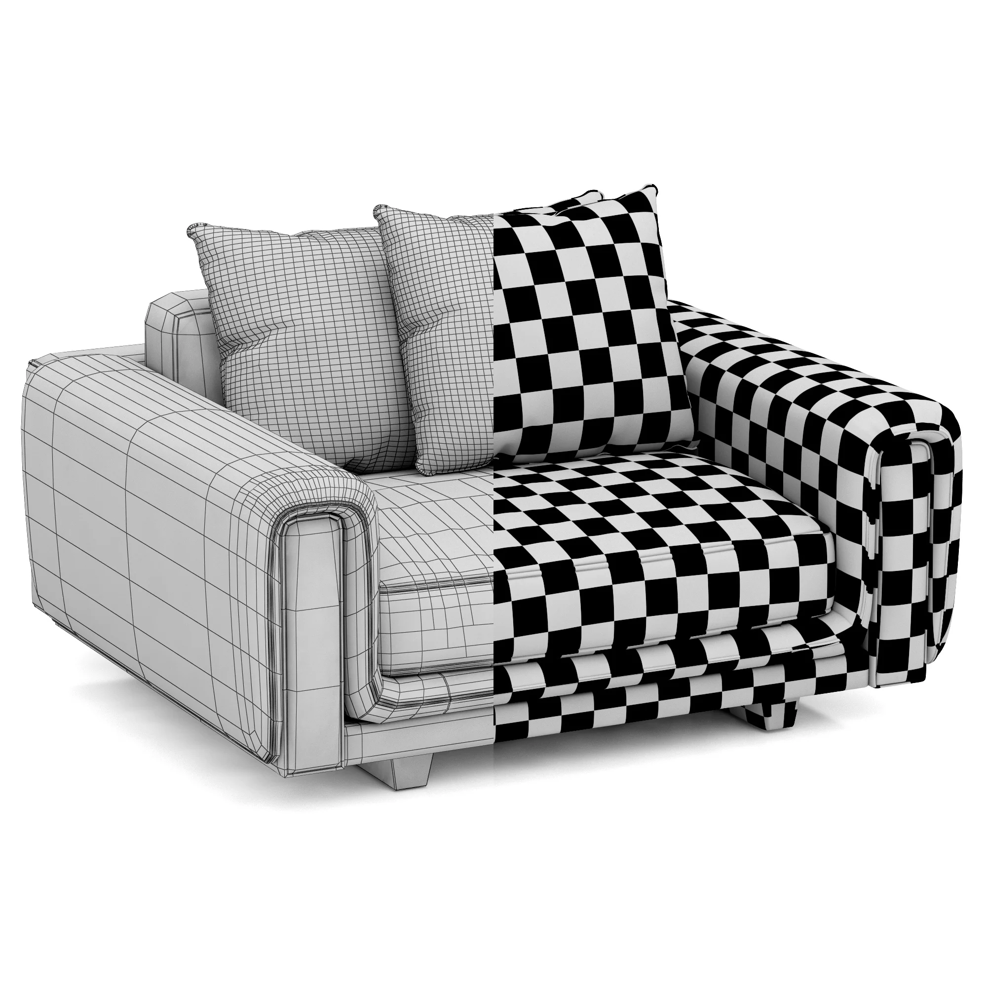 Roche Bobois UNDERLINE Loveseat — 3D model preview 10