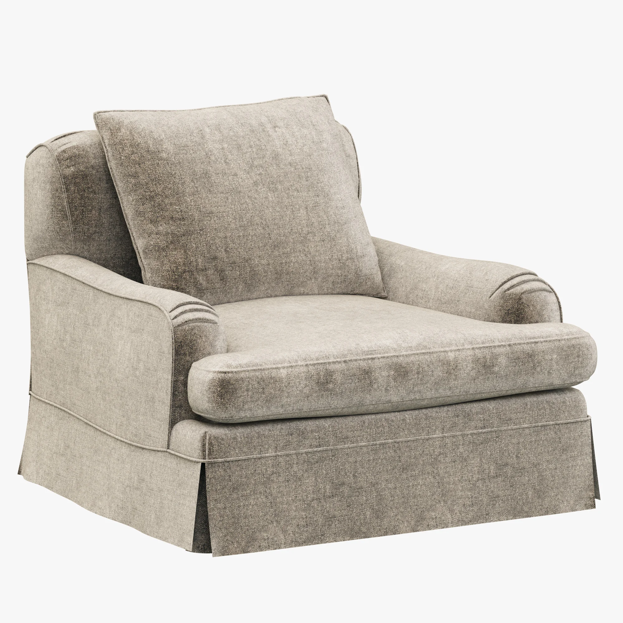 Restoration Hardware Belgian Classic Roll Arm Slipcovered Chair — 3D model preview 1