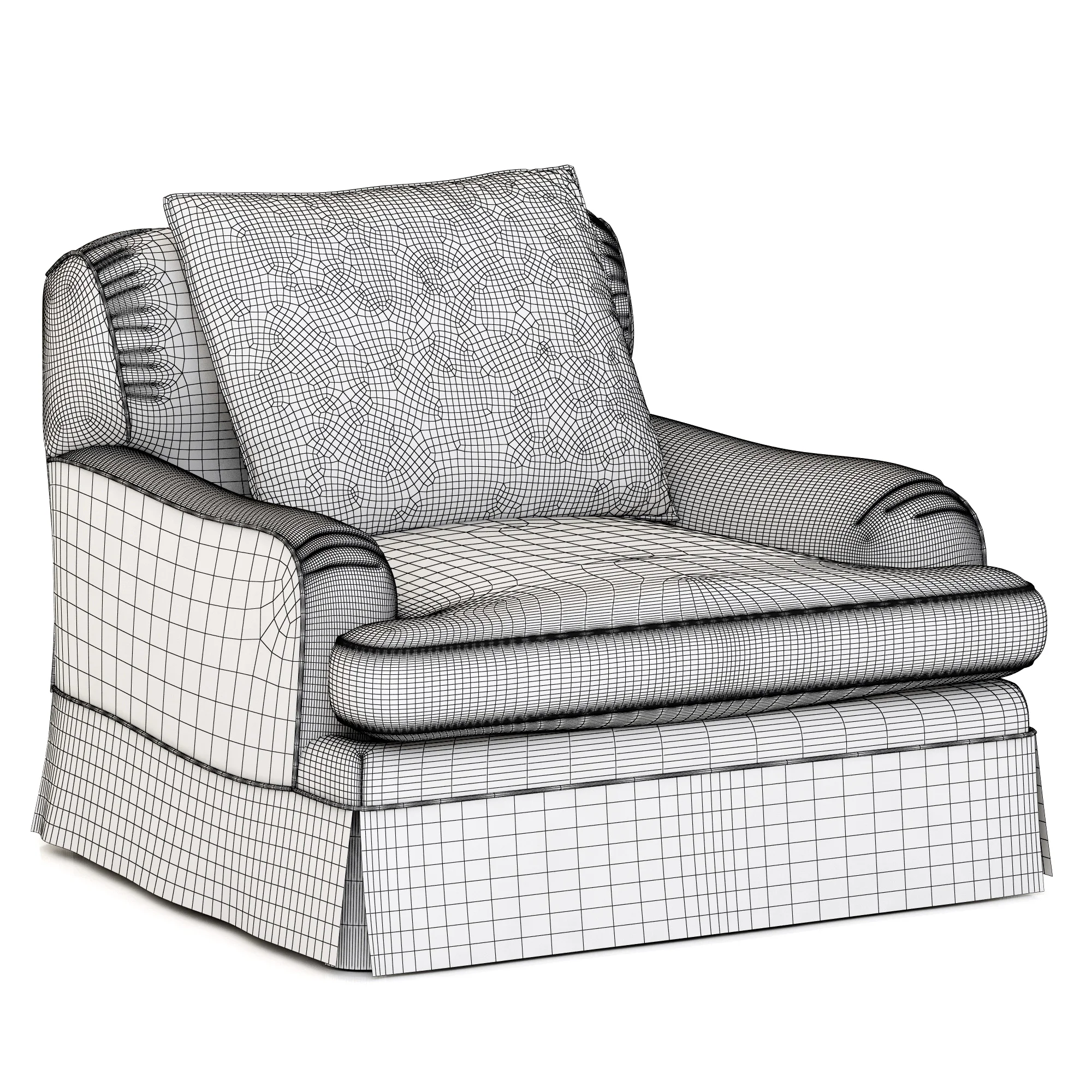 Restoration Hardware Belgian Classic Roll Arm Slipcovered Chair — 3D model preview 7