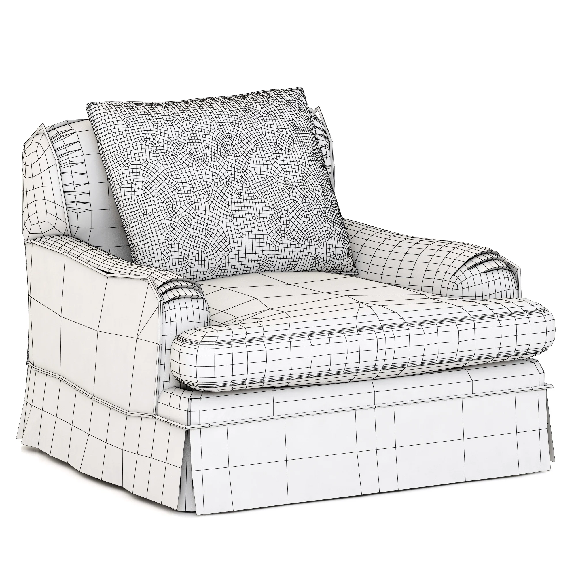 Restoration Hardware Belgian Classic Roll Arm Slipcovered Chair — 3D model preview 8