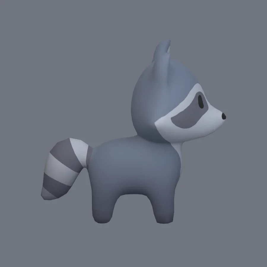 Stylized Animal Raccoon, 3D model preview 5