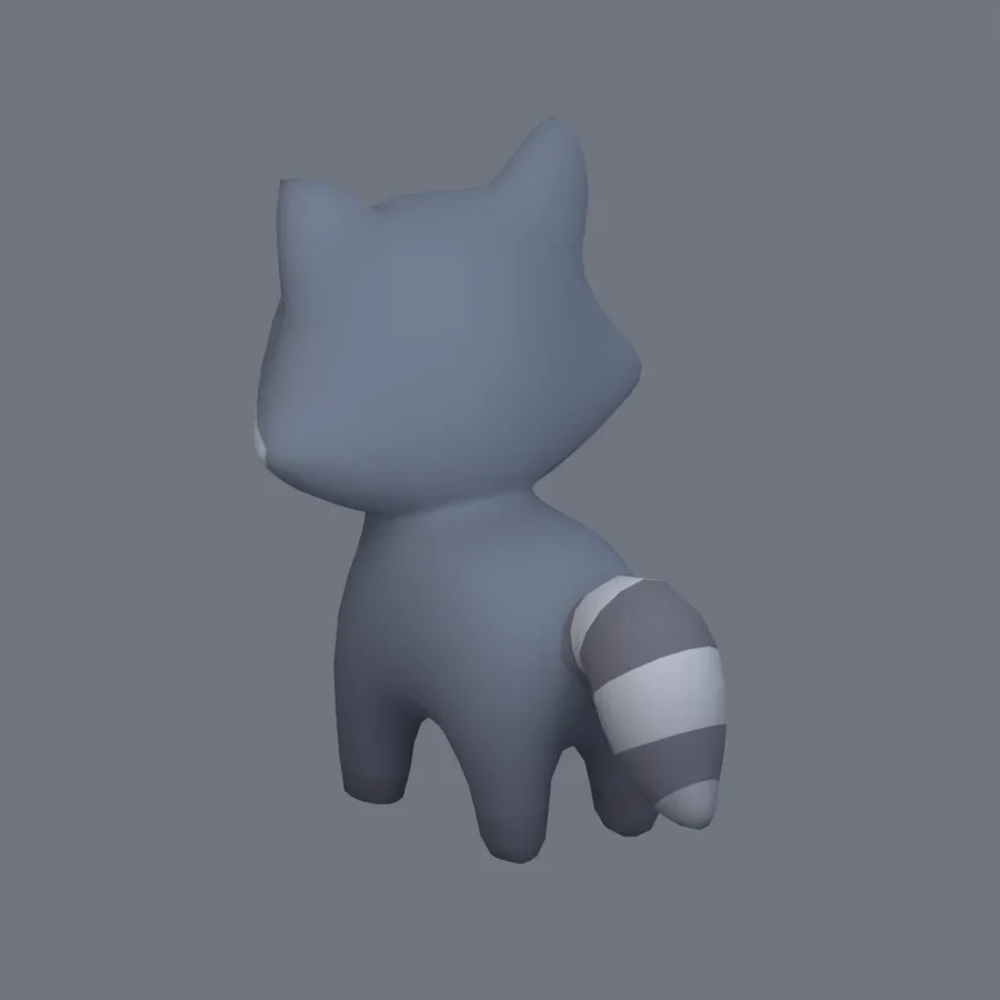 Stylized Animal Raccoon, 3D model preview 6