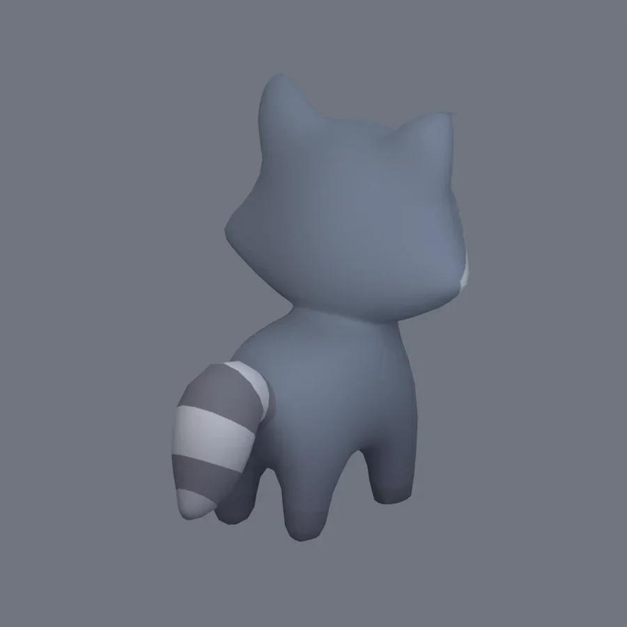 Stylized Animal Raccoon, 3D model preview 7