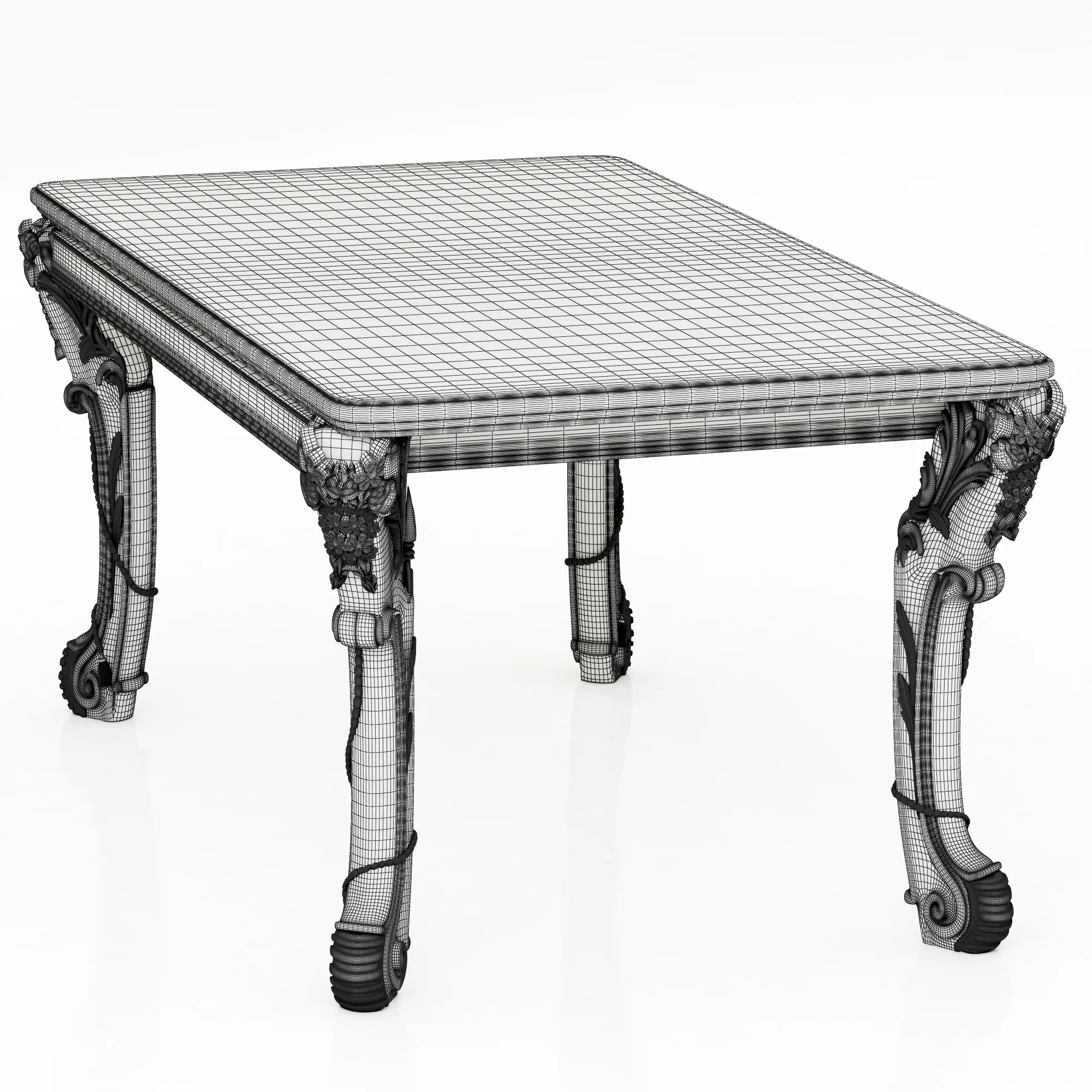 Kare Table Romantico Silver — 3D model preview 6
