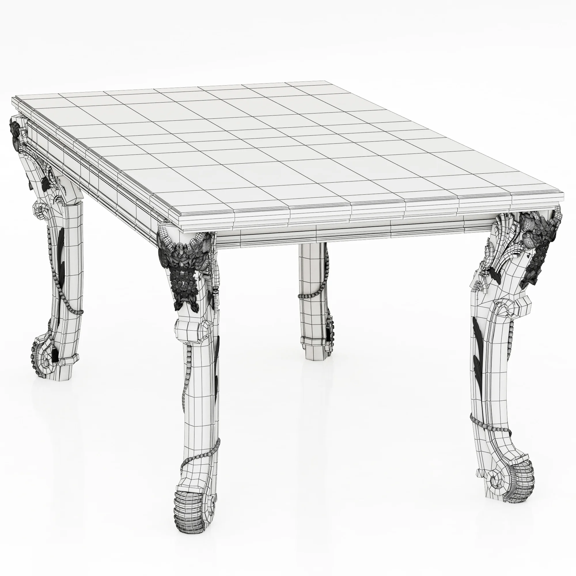Kare Table Romantico Silver — 3D model preview 7
