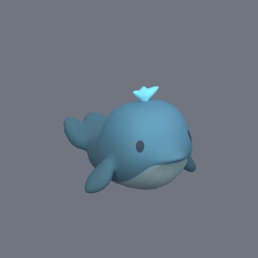 Stylized Animal Whale, 3D model preview 2