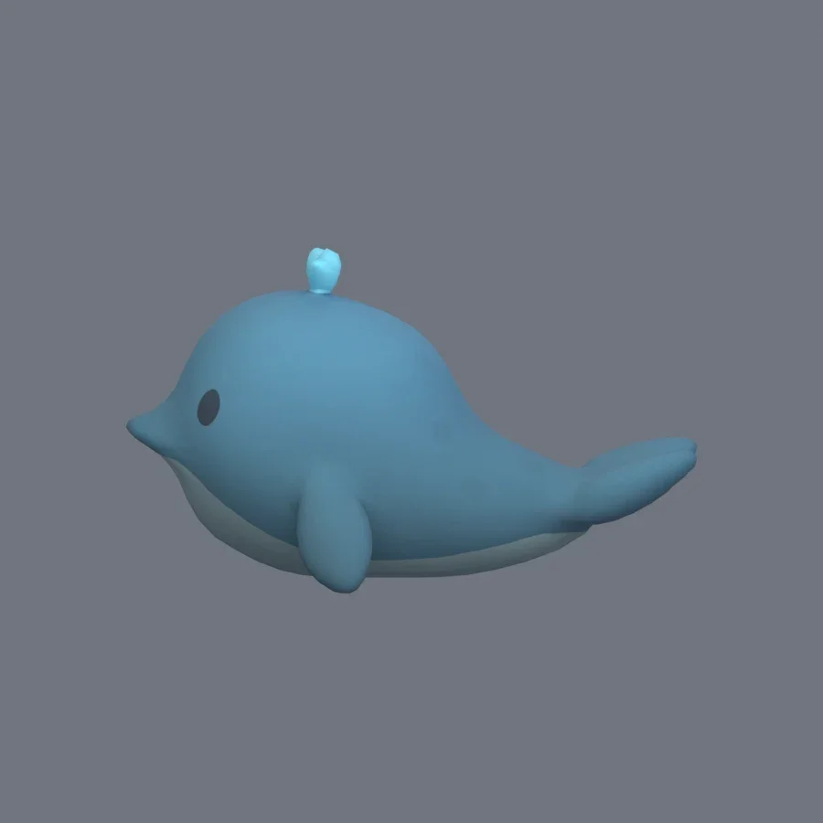 Stylized Animal Whale, 3D model preview 3