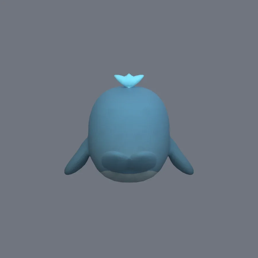 Stylized Animal Whale, 3D model preview 4