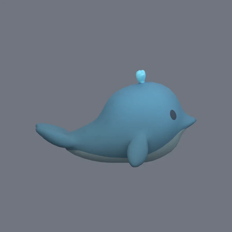 Stylized Animal Whale, 3D model preview 5