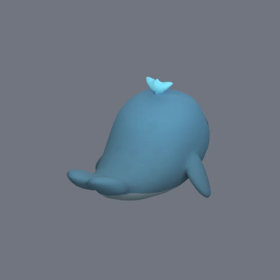 Stylized Animal Whale, 3D model preview 7