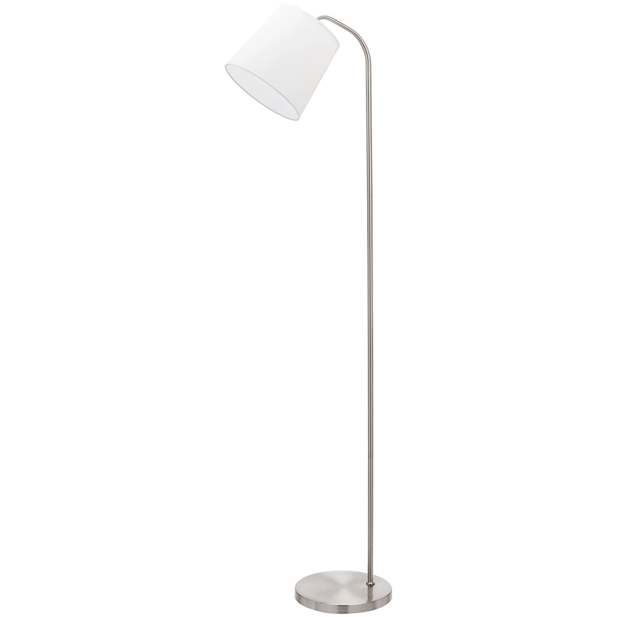 Modern Curved Floor Lamp with White Fabric Shade