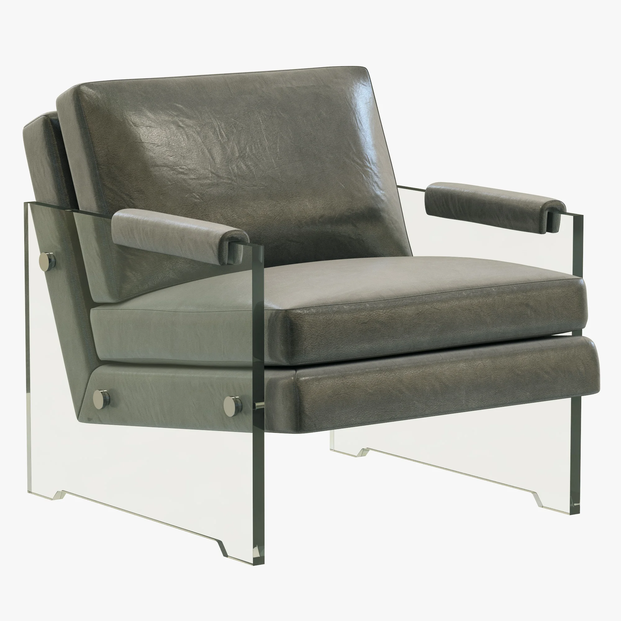 RH Modern Luca Leather Chair — 3D model preview 1