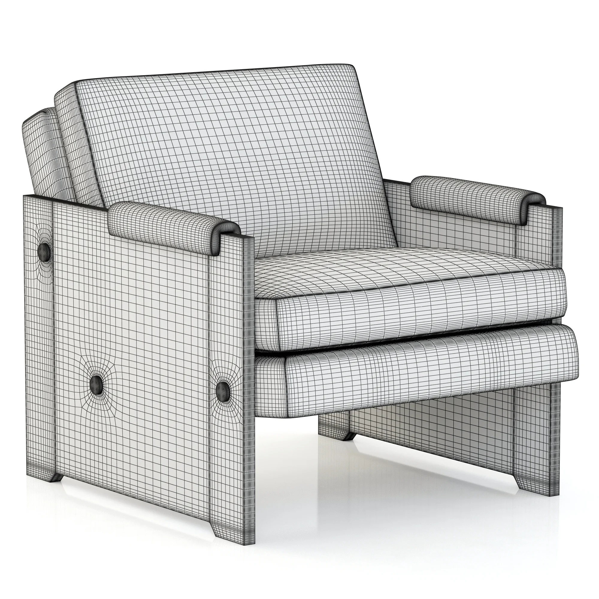 RH Modern Luca Leather Chair — 3D model preview 2