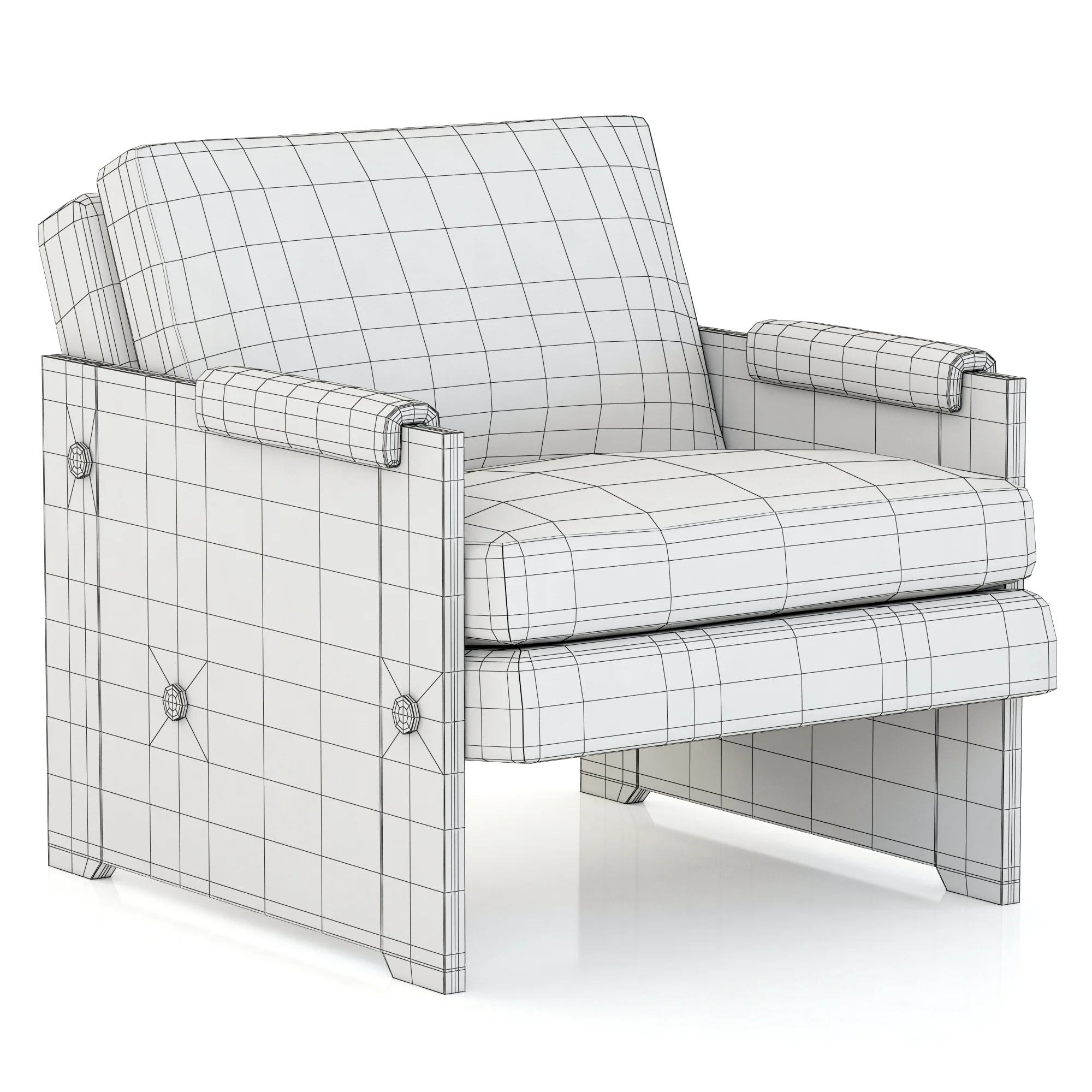 RH Modern Luca Leather Chair — 3D model preview 3