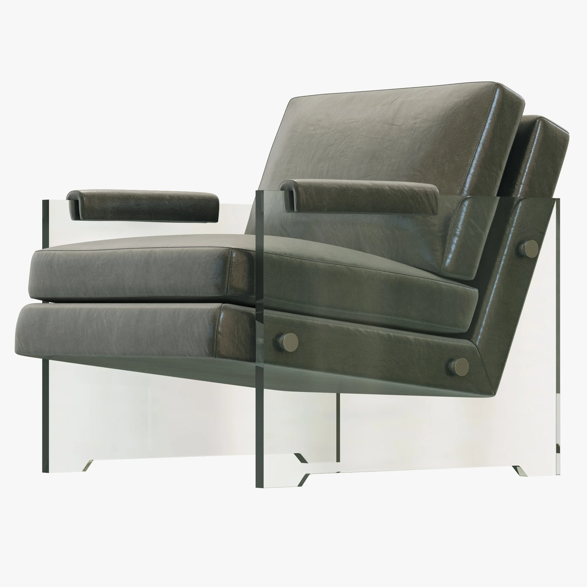 RH Modern Luca Leather Chair — 3D model preview 4