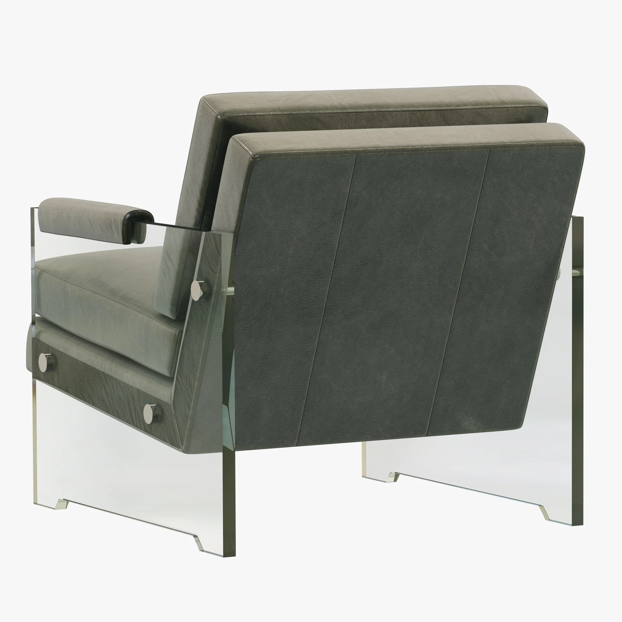 RH Modern Luca Leather Chair — 3D model preview 6