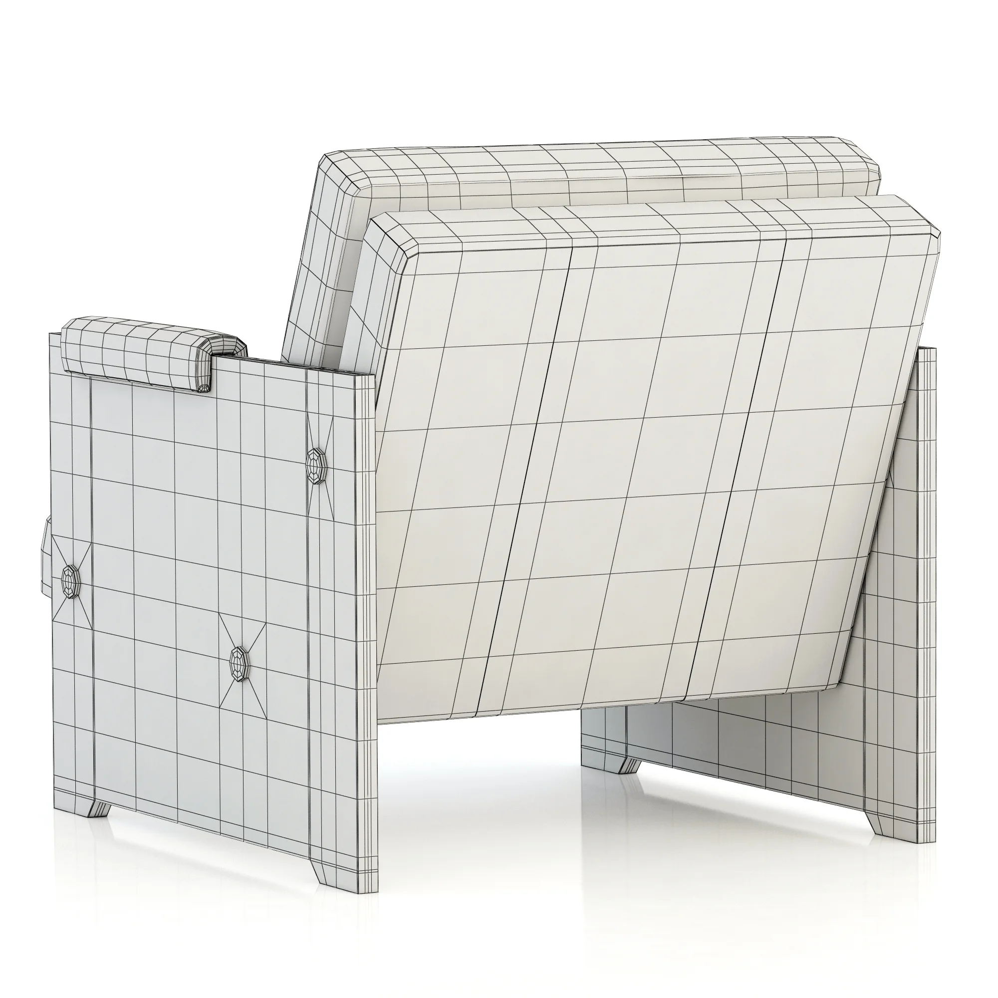 RH Modern Luca Leather Chair — 3D model preview 8