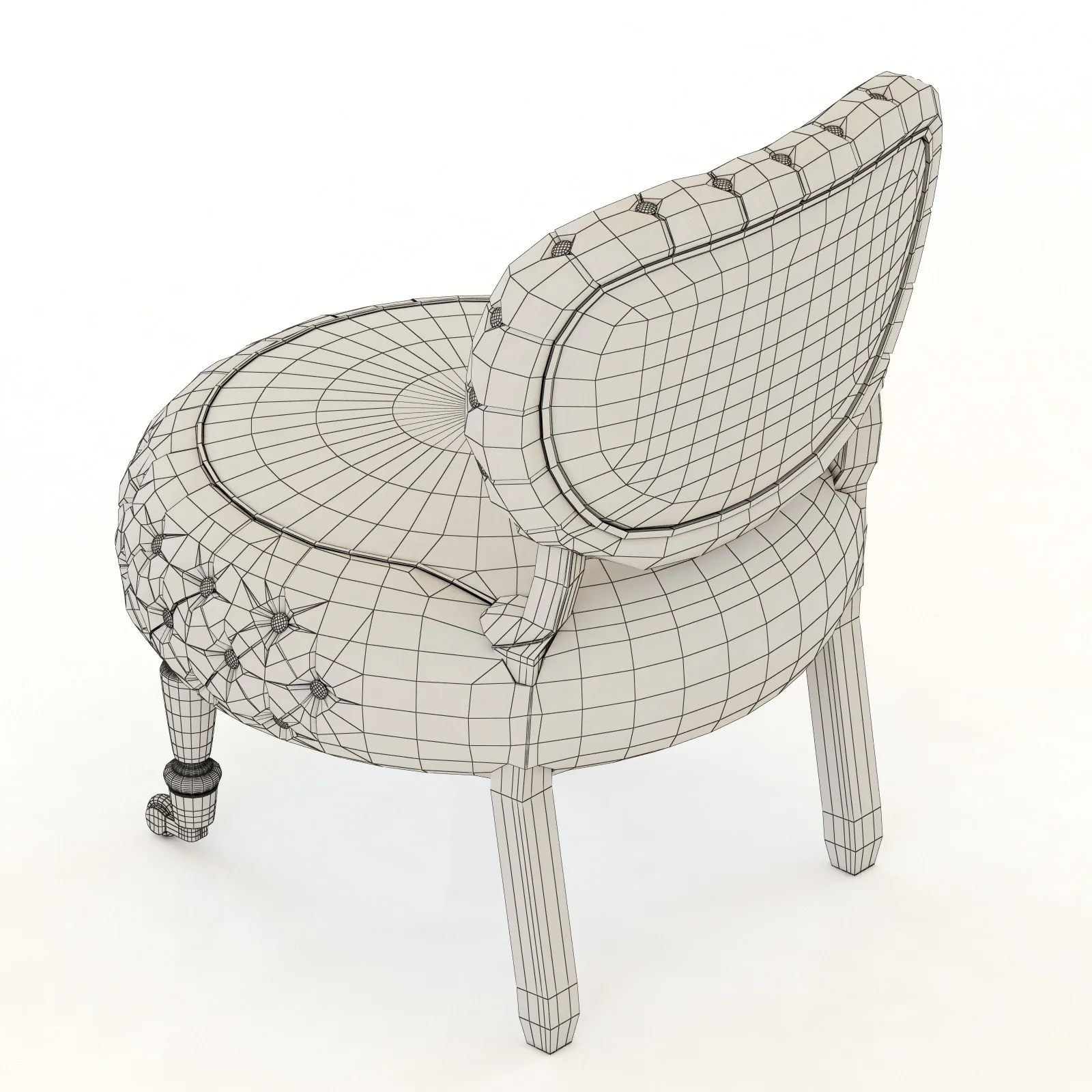 Barrio Puff Chair — 3D model preview 2