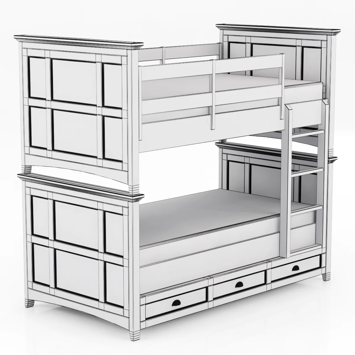 Magnussen Home Bennett Black Bunk Bed 2 — 3D model preview 4