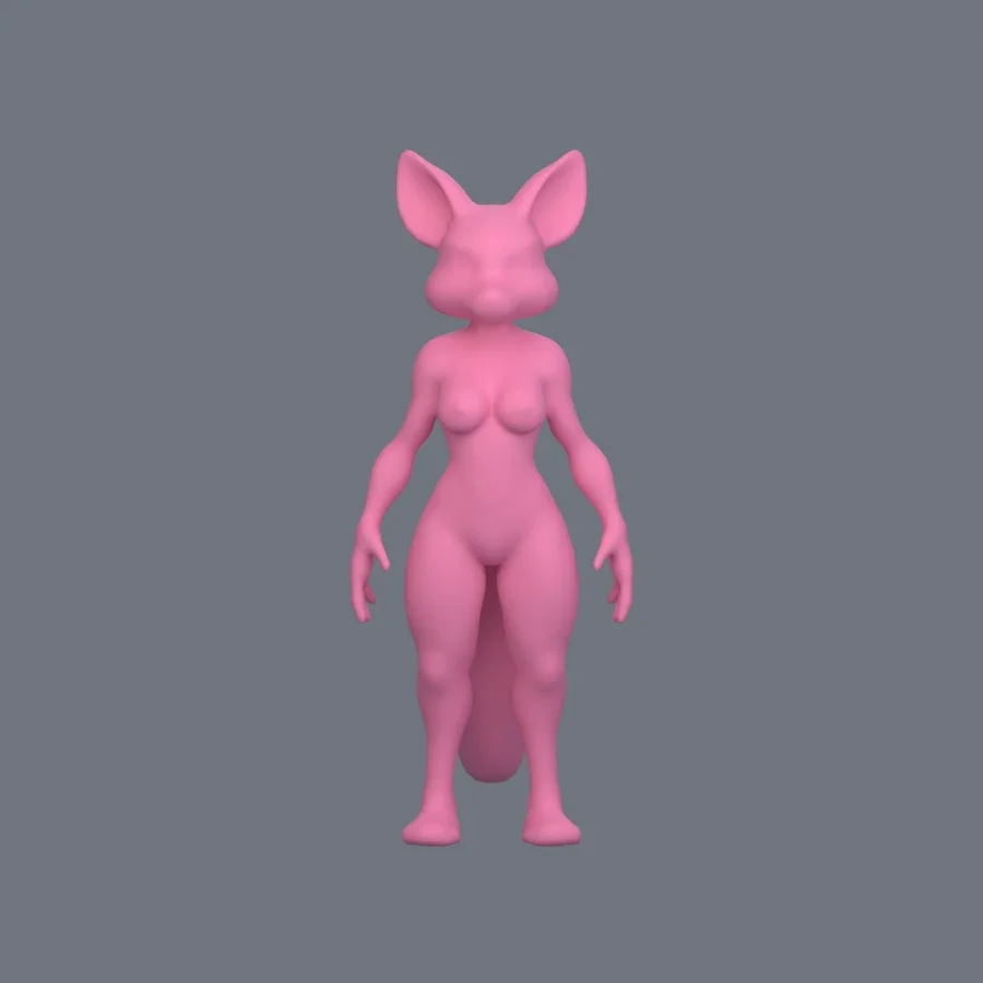 Furry Girl 08, 3D model preview 1