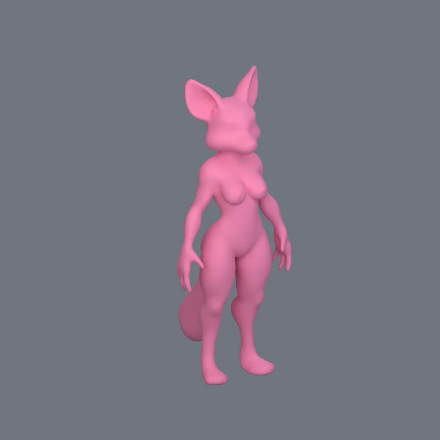 Furry Girl 08, 3D model preview 2