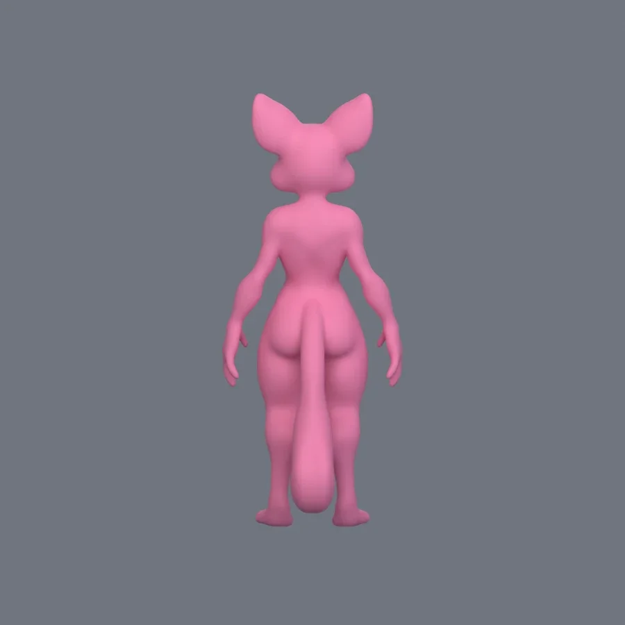 Furry Girl 08, 3D model preview 4