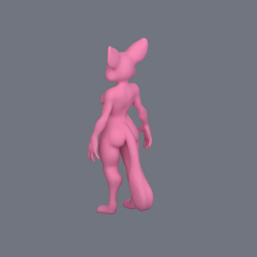 Furry Girl 08, 3D model preview 6