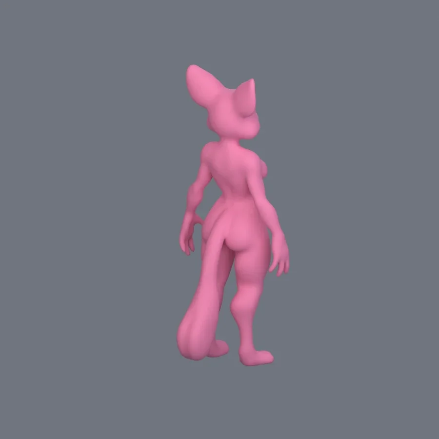 Furry Girl 08, 3D model preview 7