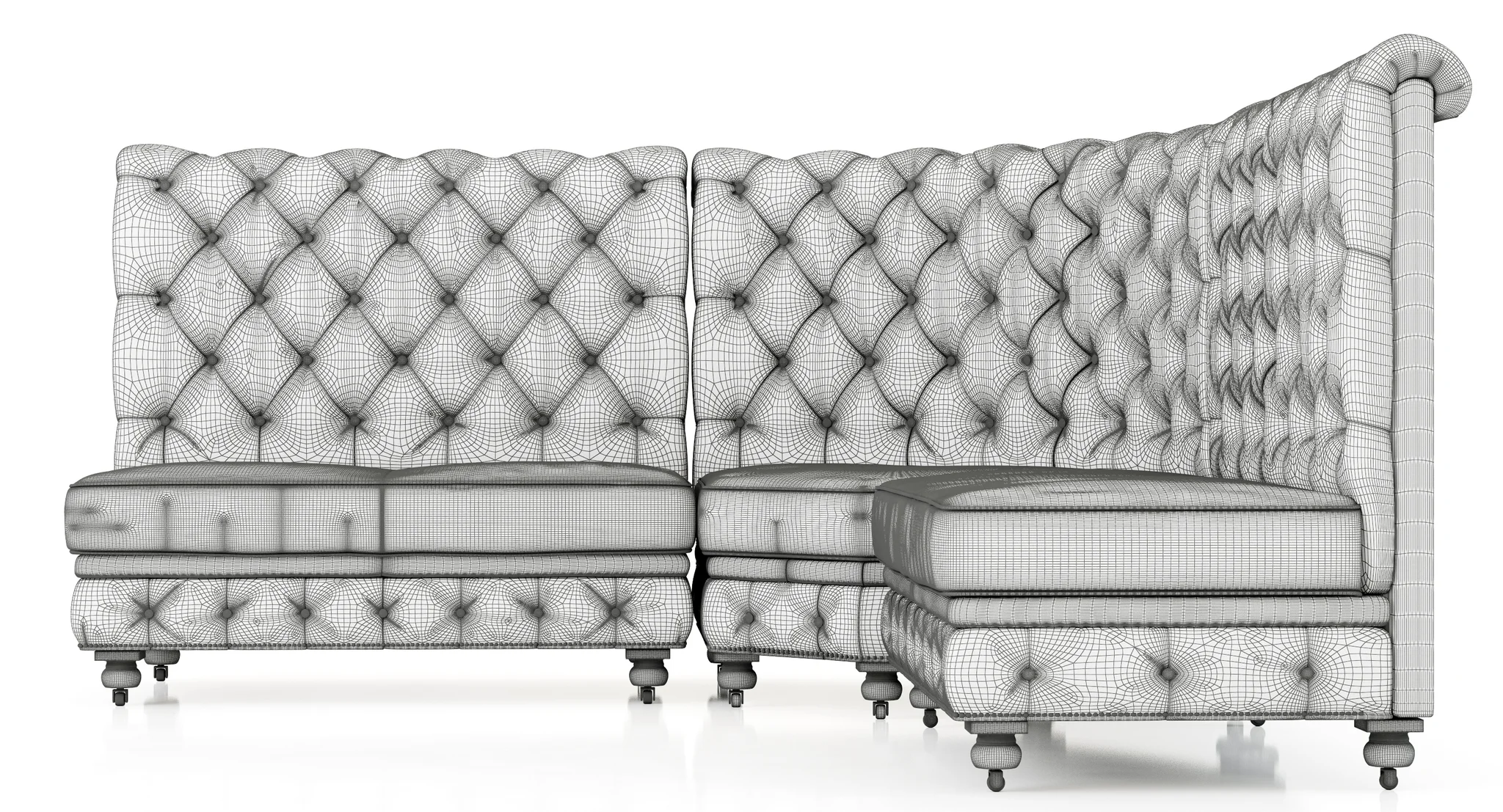 Restoration Hardware Kensington Leather L Banquette — 3D model preview 1