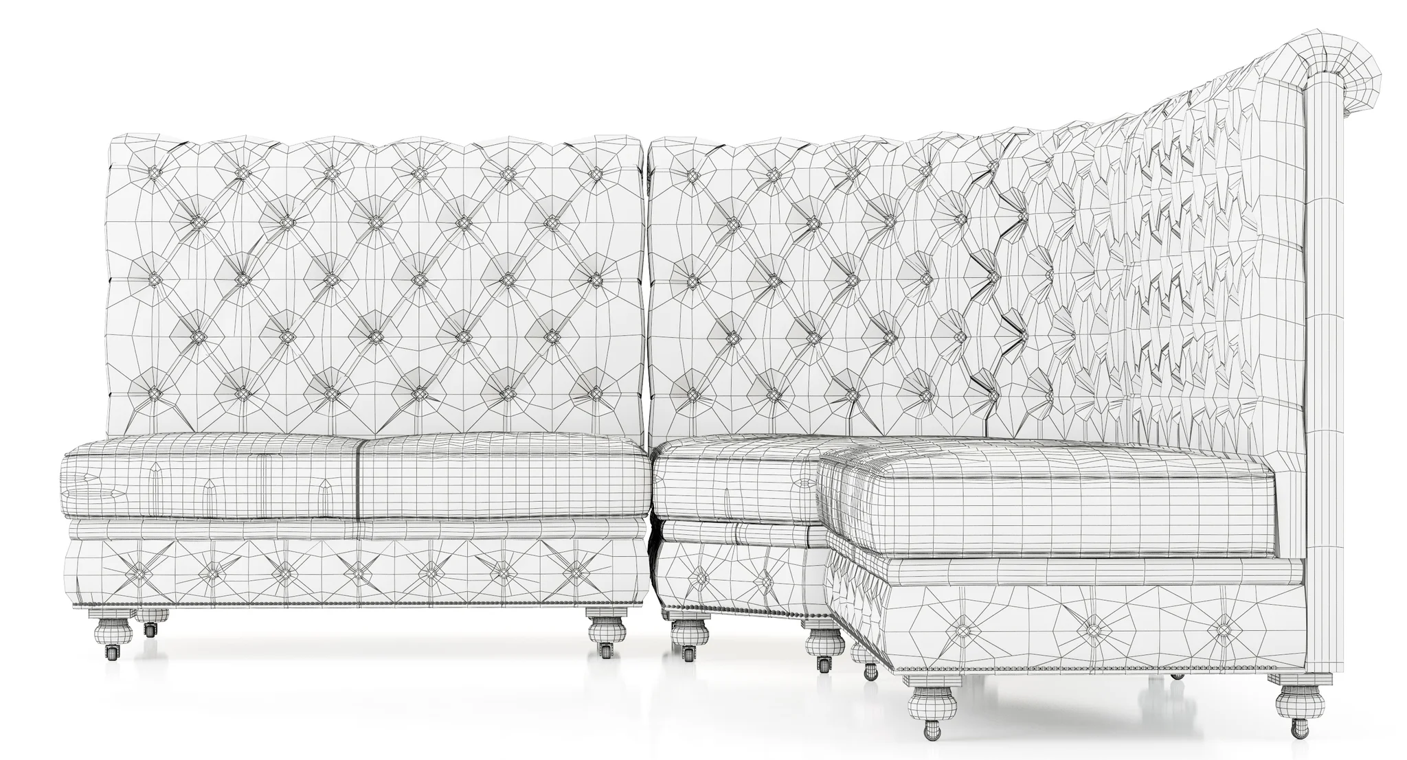 Restoration Hardware Kensington Leather L Banquette — 3D model preview 2