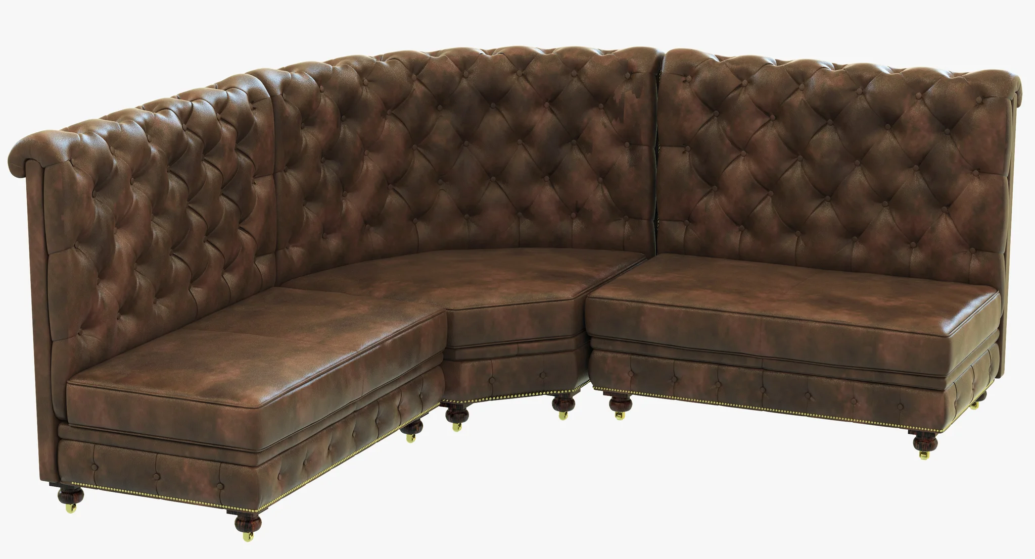 Restoration Hardware Kensington Leather L Banquette — 3D model preview 3