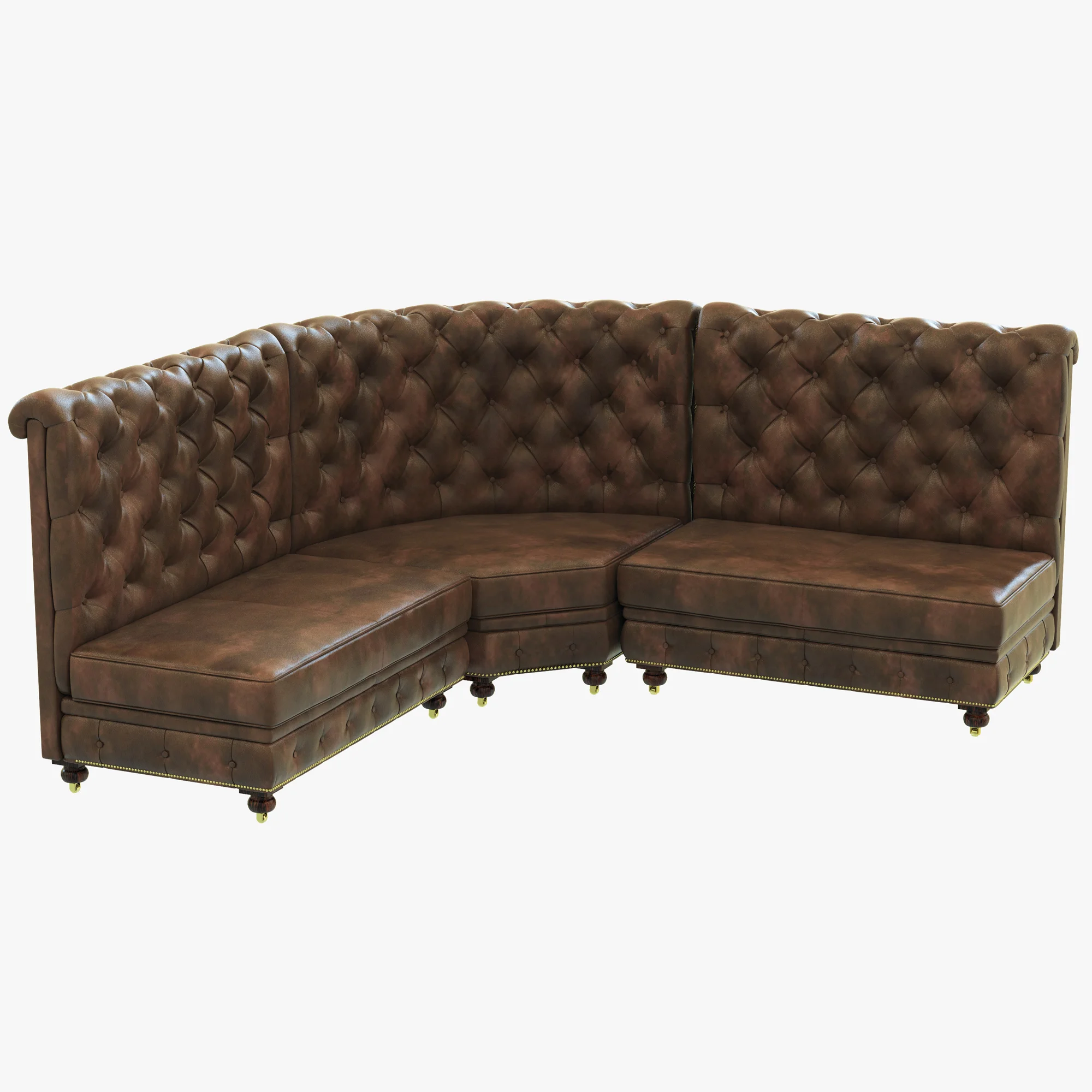 Restoration Hardware Kensington Leather L Banquette — 3D model preview 4