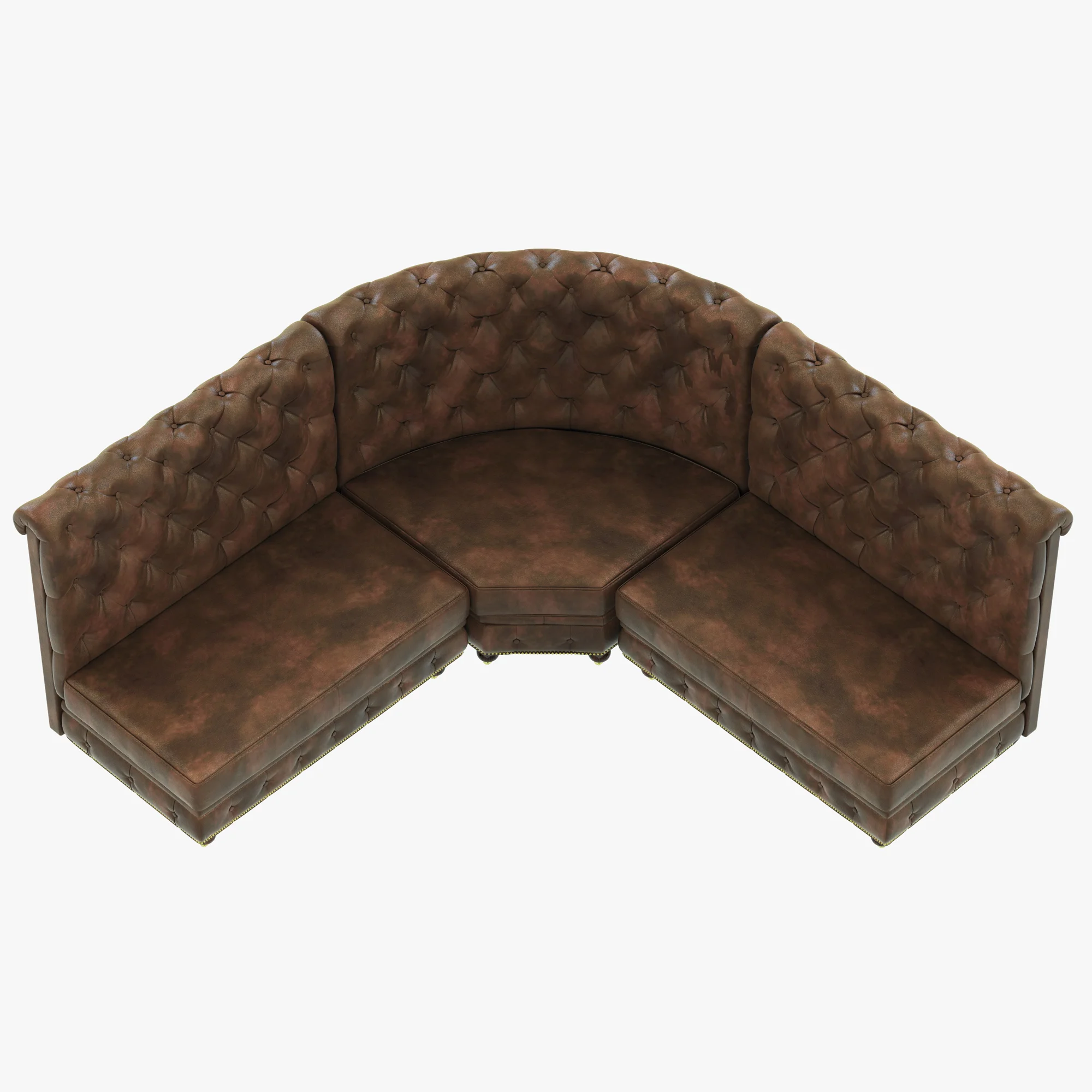 Restoration Hardware Kensington Leather L Banquette — 3D model preview 8