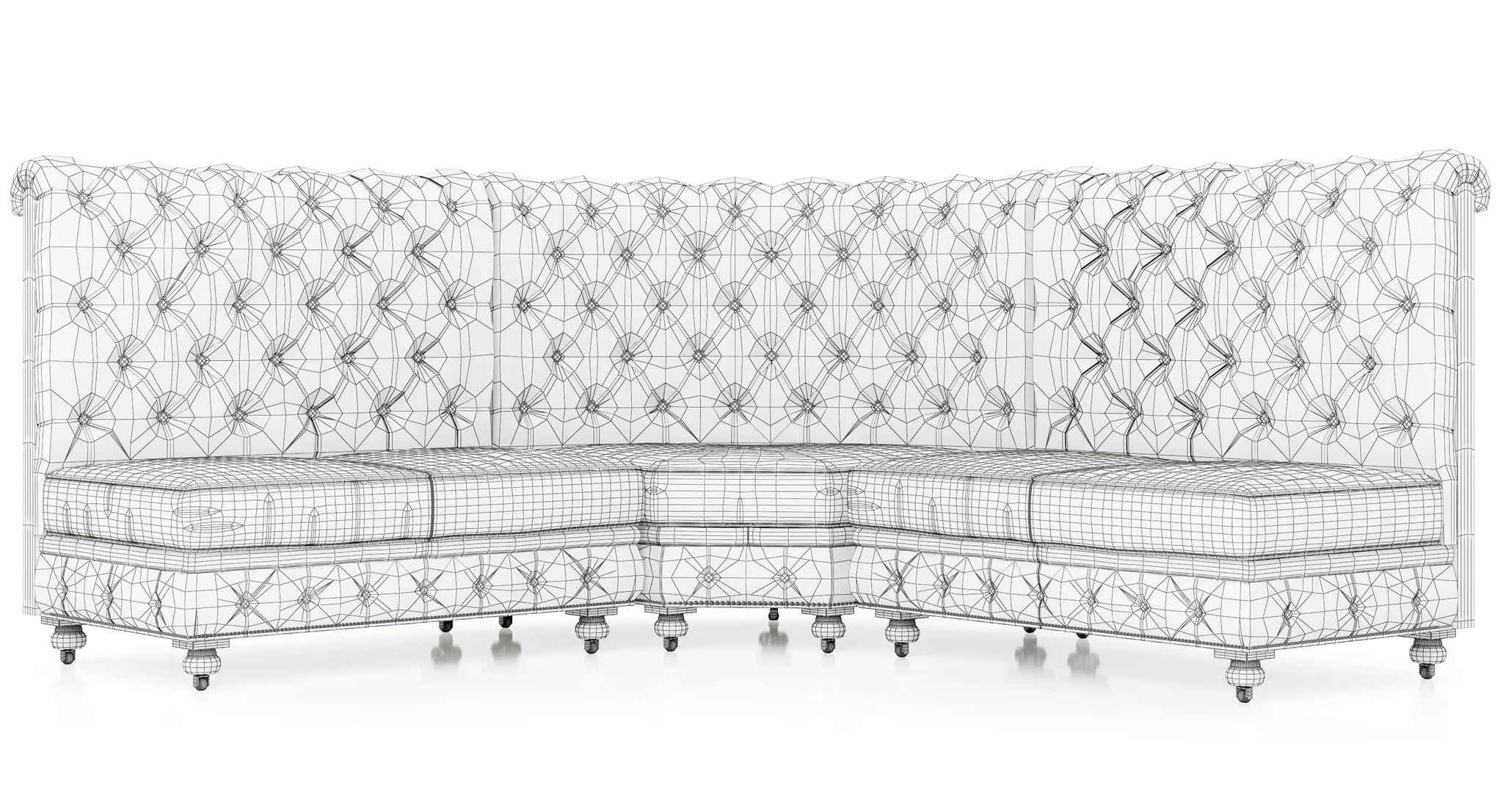 Restoration Hardware Kensington Leather L Banquette — 3D model preview 14