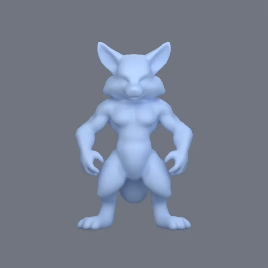 Furry Character Male 02, 3D model preview 1
